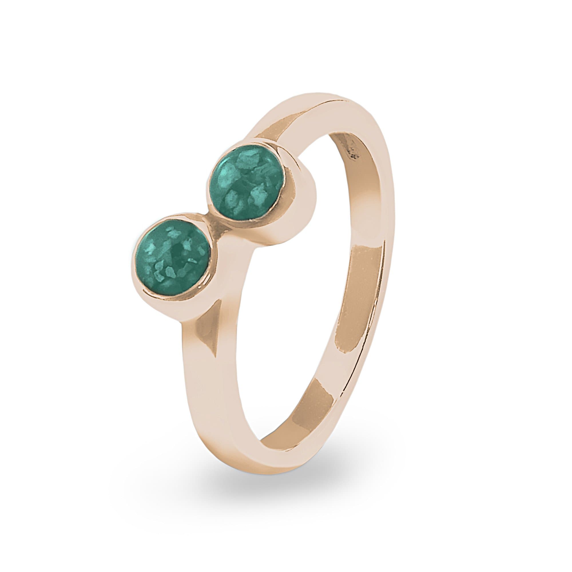 EverWith Ladies Inspire Memorial Ashes Ring - 9k Rose Gold - Aqua