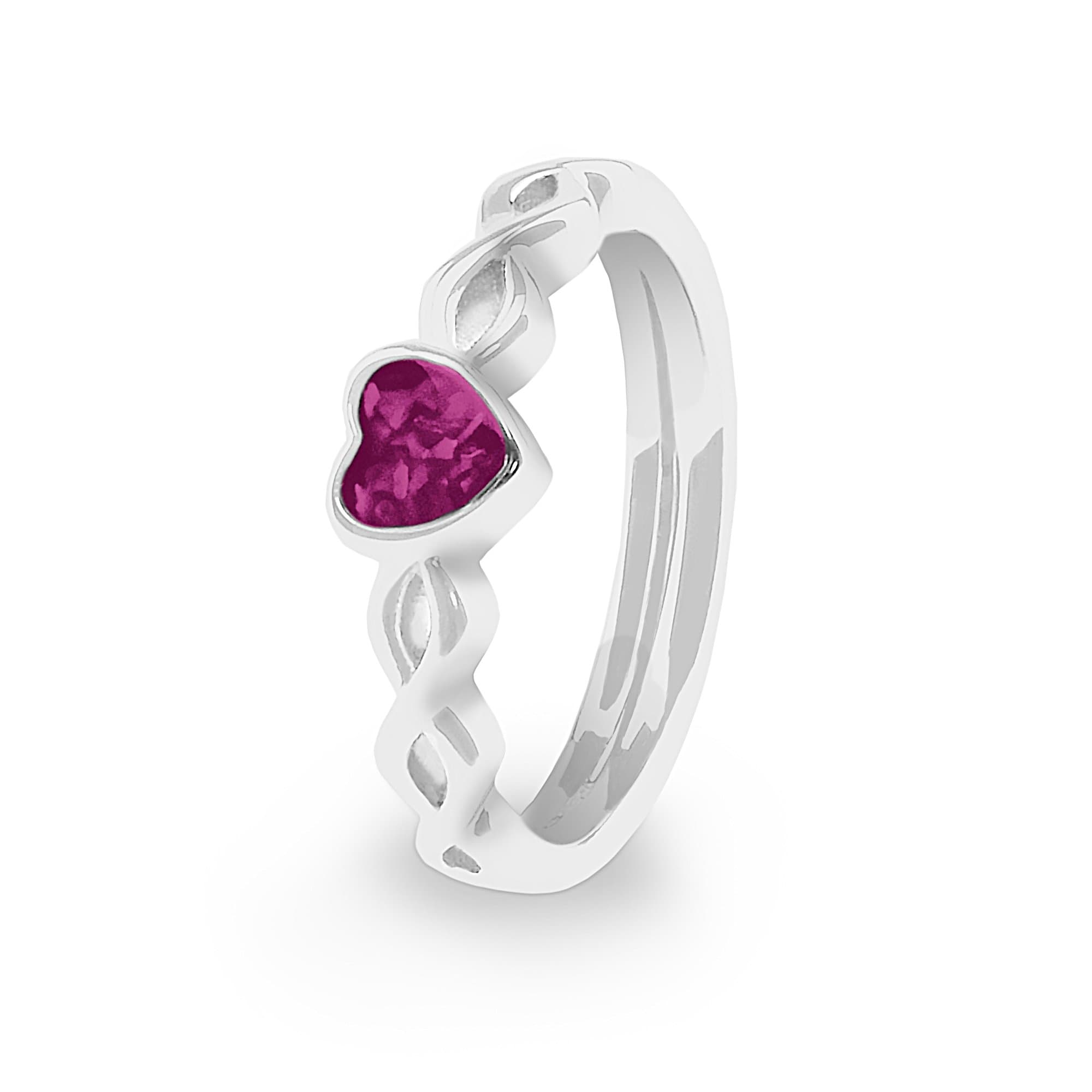 EverWith Ladies Beau Memorial Ashes Ring - Sterling Silver - Violet