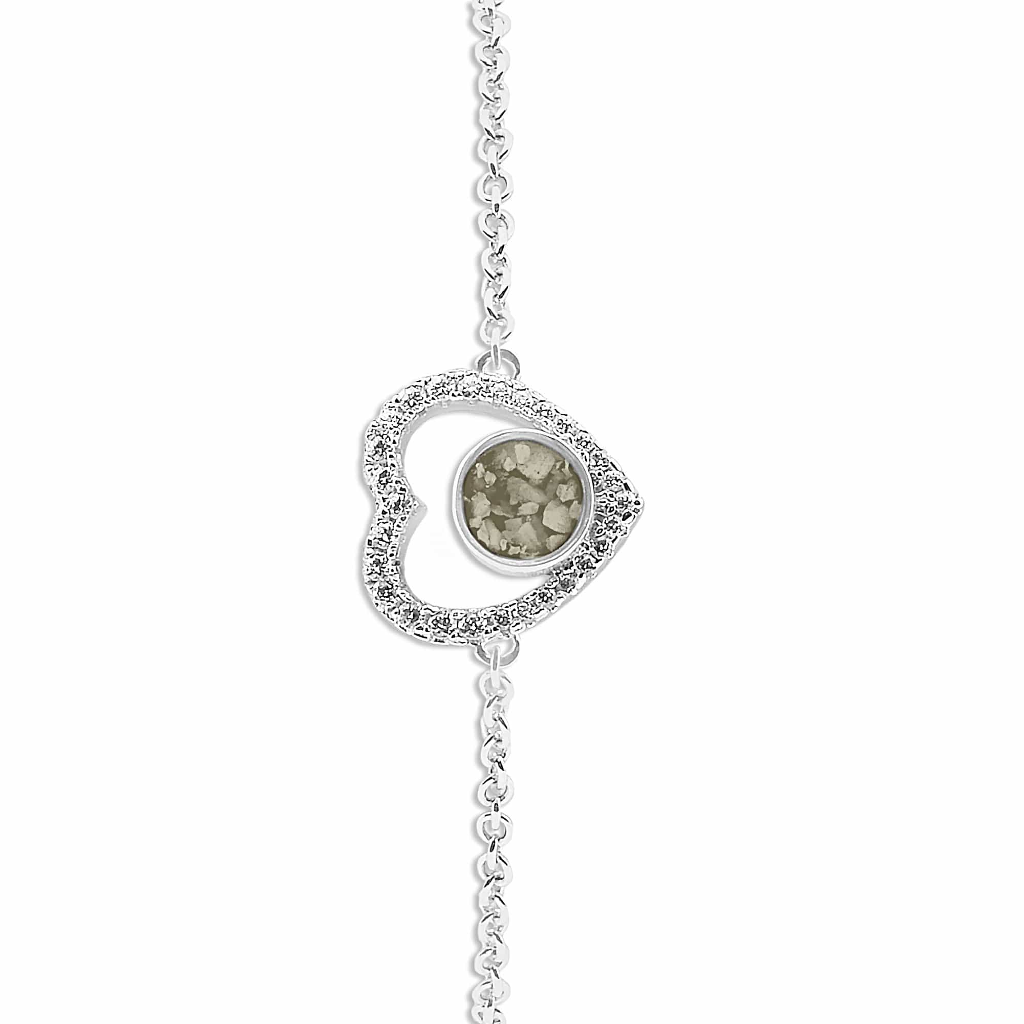 EverWith Ladies Forever Memorial Ashes Bracelet with Fine Crystals - Sterling Silver - Transparent