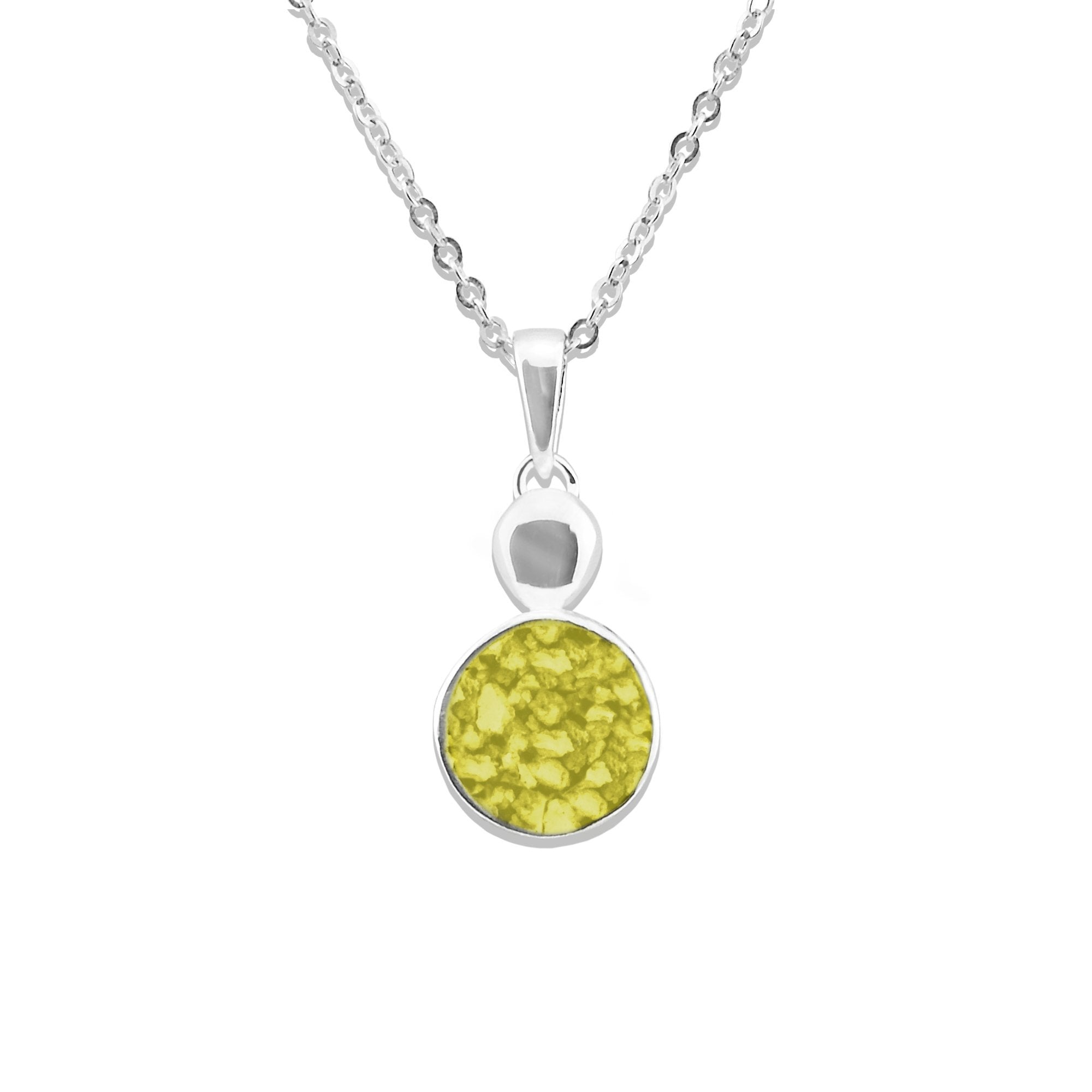 EverWith Ladies Delicate Drop Memorial Ashes Pendant - Sterling Silver - Yellow