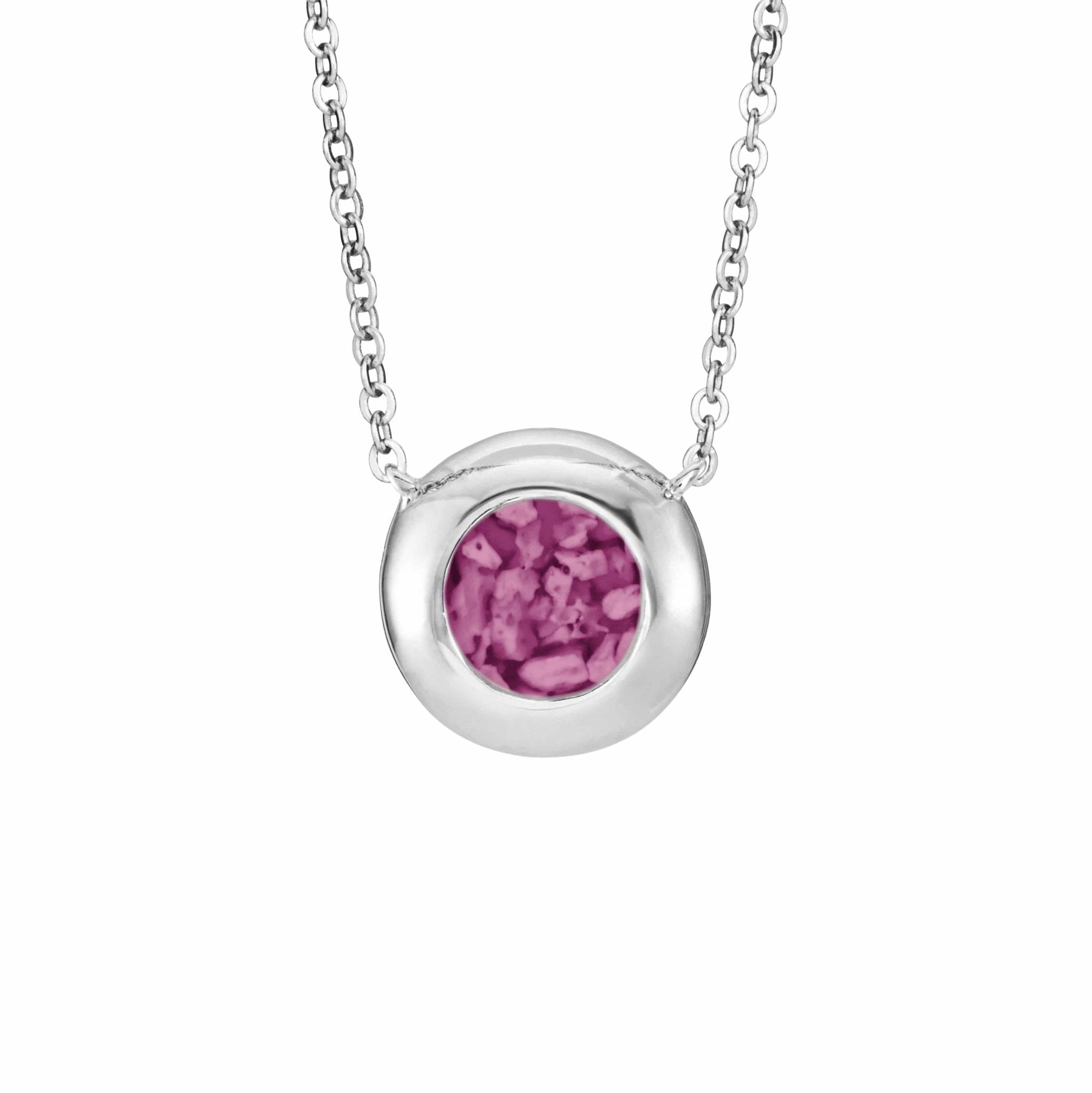 EverWith Ladies Rondure Memorial Ashes Necklace - Sterling Silver - Violet