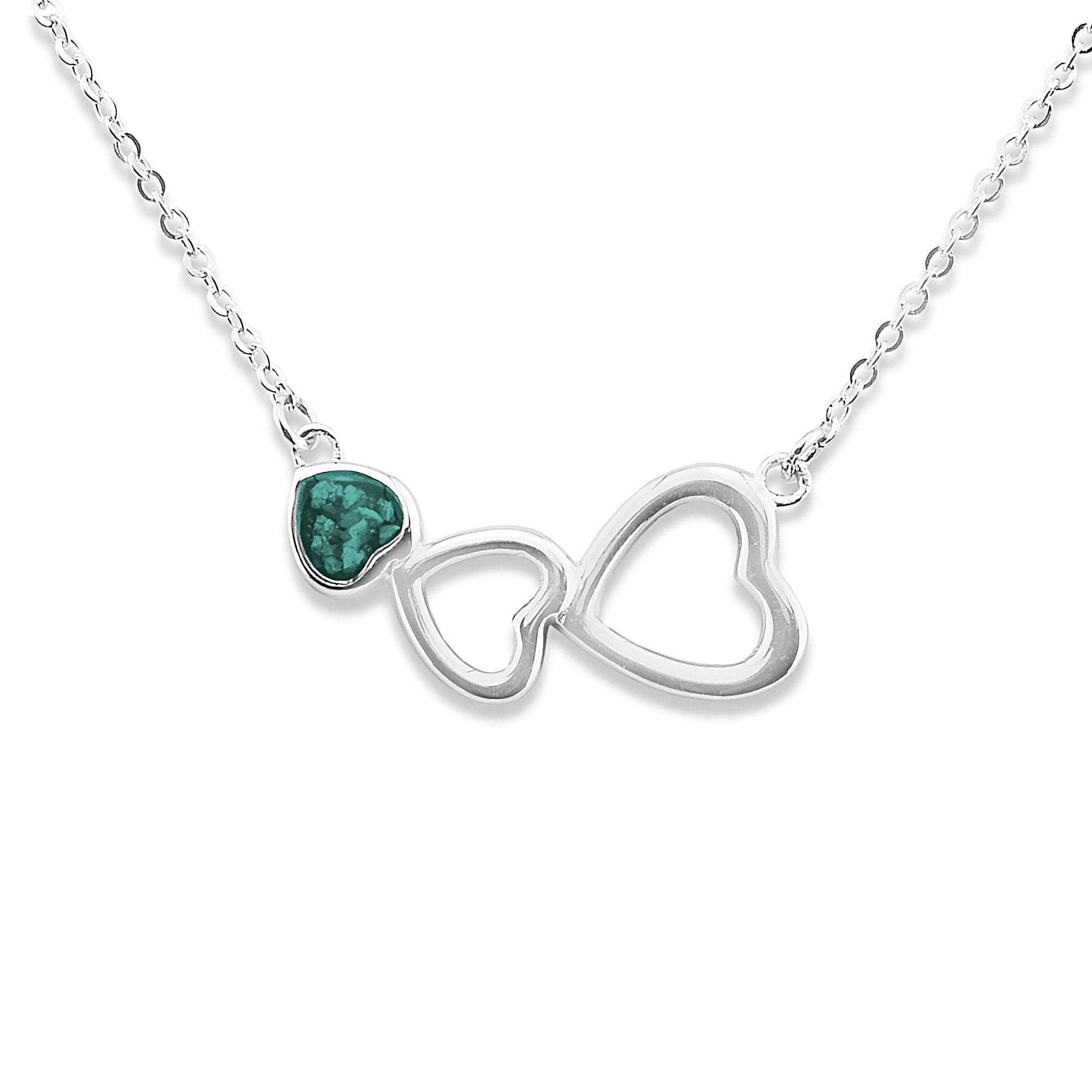 EverWith Ladies Adore Memorial Ashes Necklace - Sterling Silver - Aqua