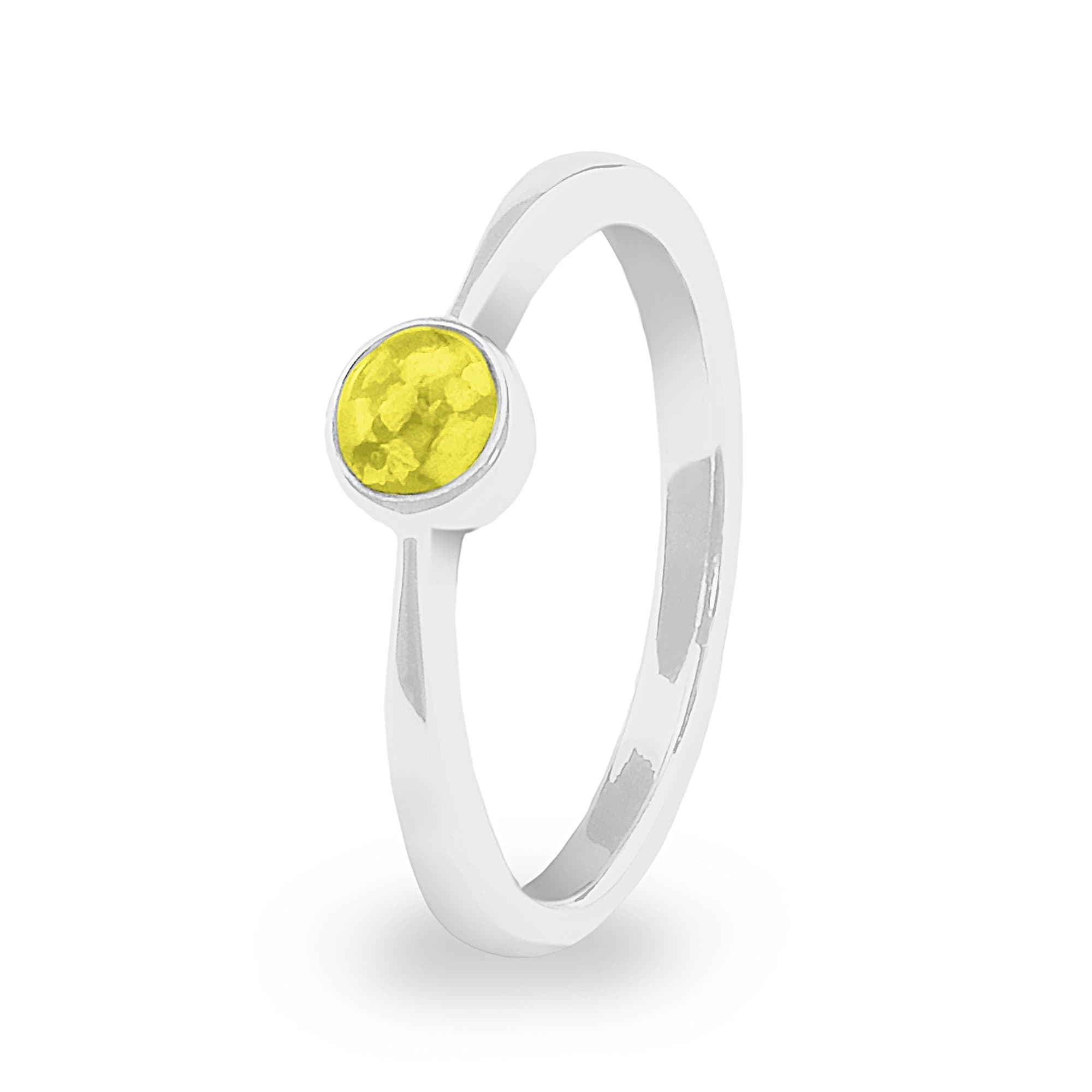 EverWith Ladies Bijou Memorial Ashes Ring - Sterling Silver - Yellow