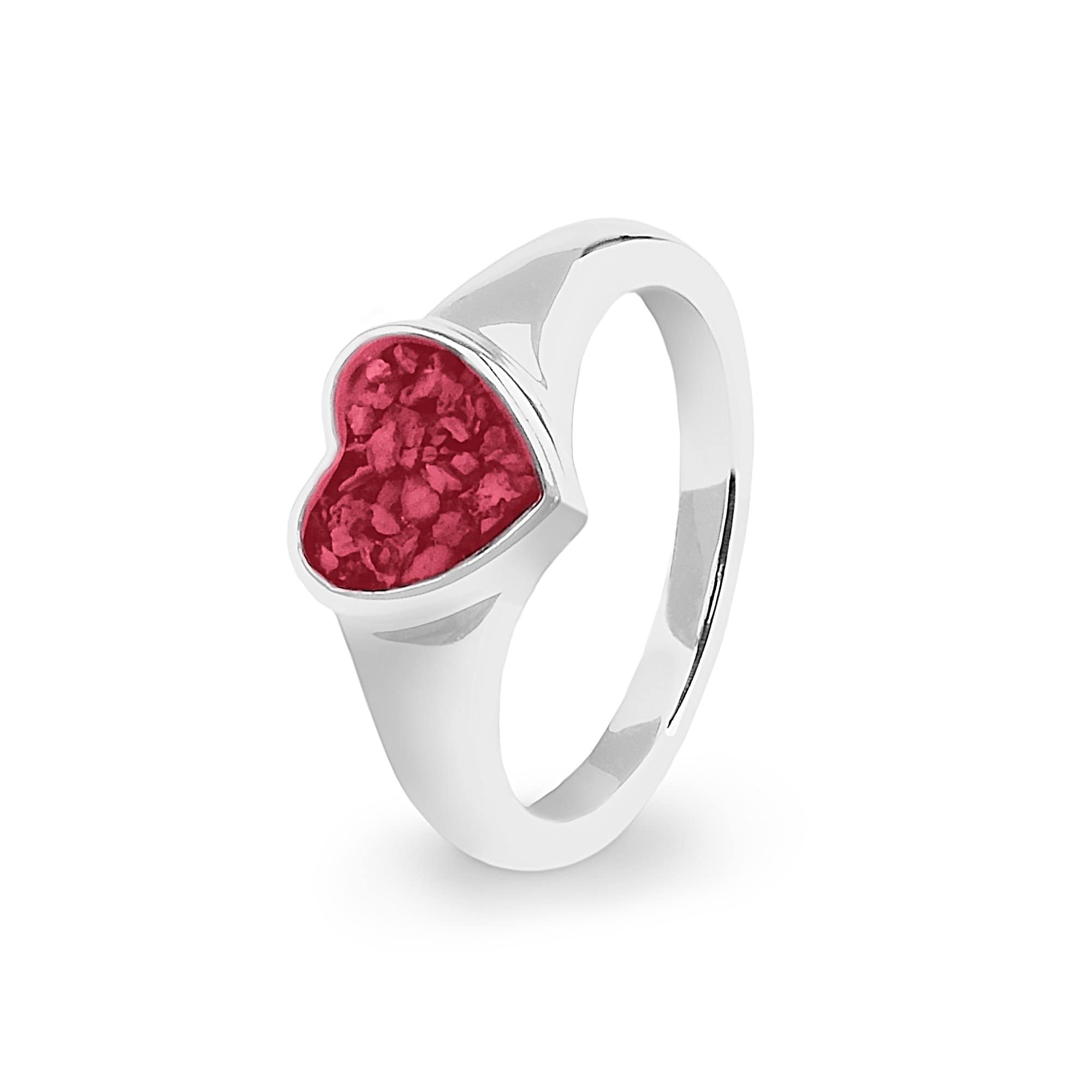 EverWith Ladies Dearest Memorial Ashes Ring - 9k White Gold - Red