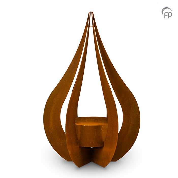 CST 001 Weathering steel urn garden ornament Teardrop