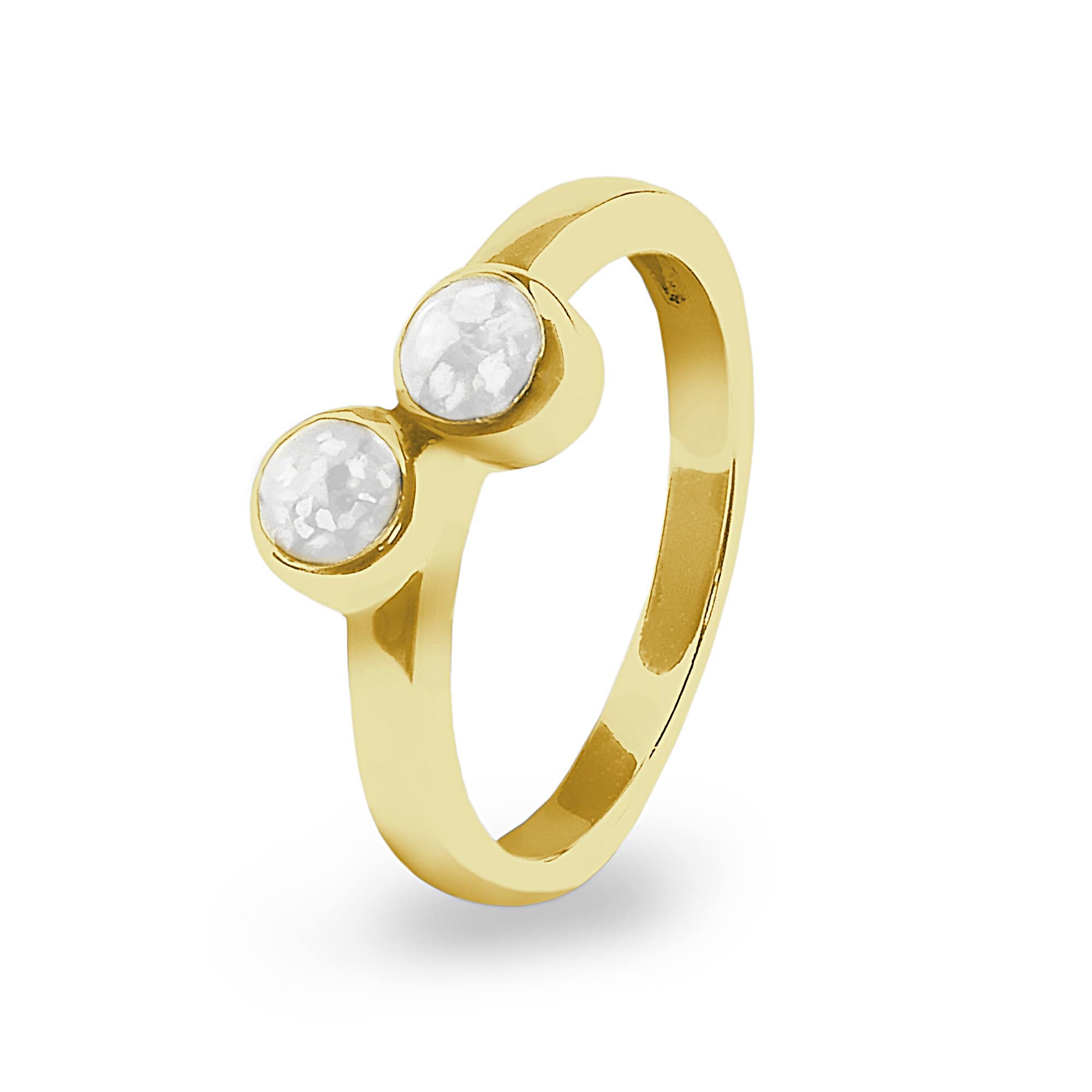 EverWith Ladies Inspire Memorial Ashes Ring - 9k Yellow Gold - White