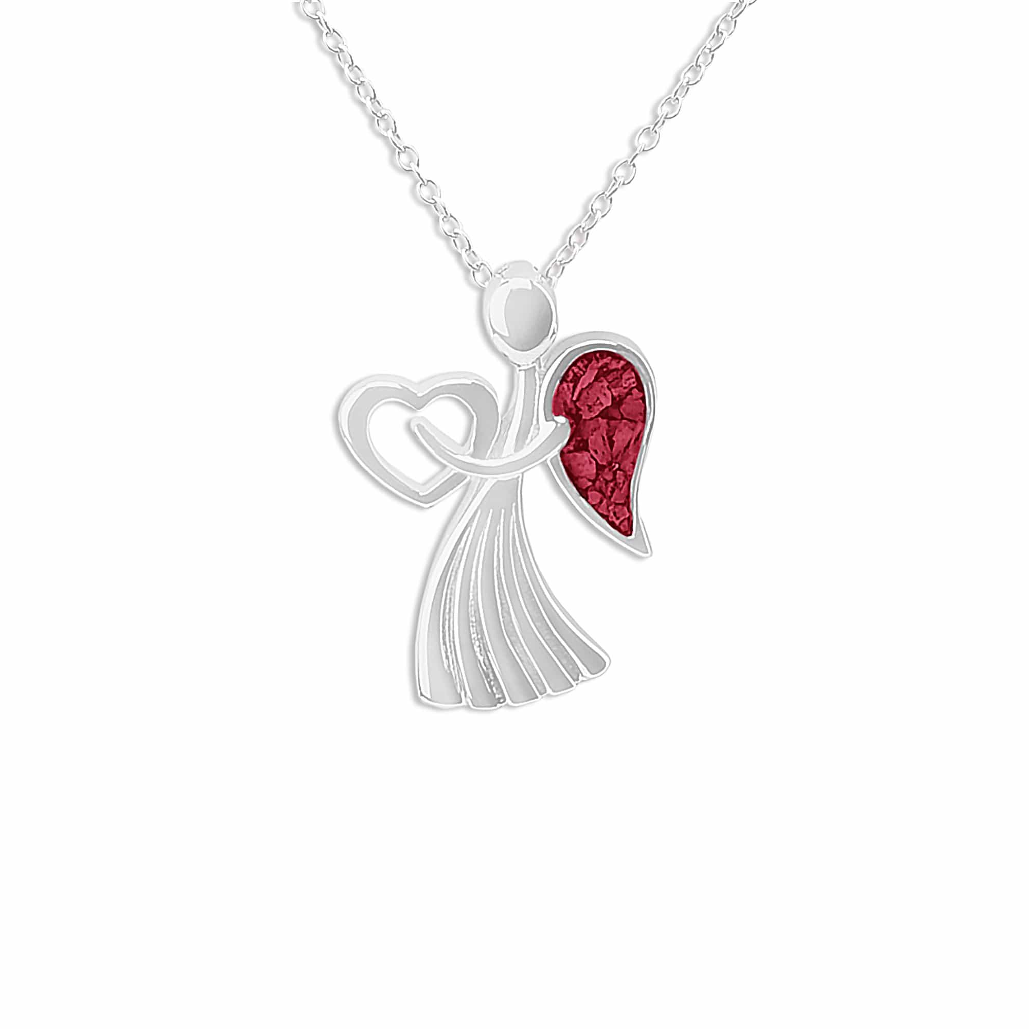 EverWith Ladies Divine Memorial Ashes Pendant - Sterling Silver - Red