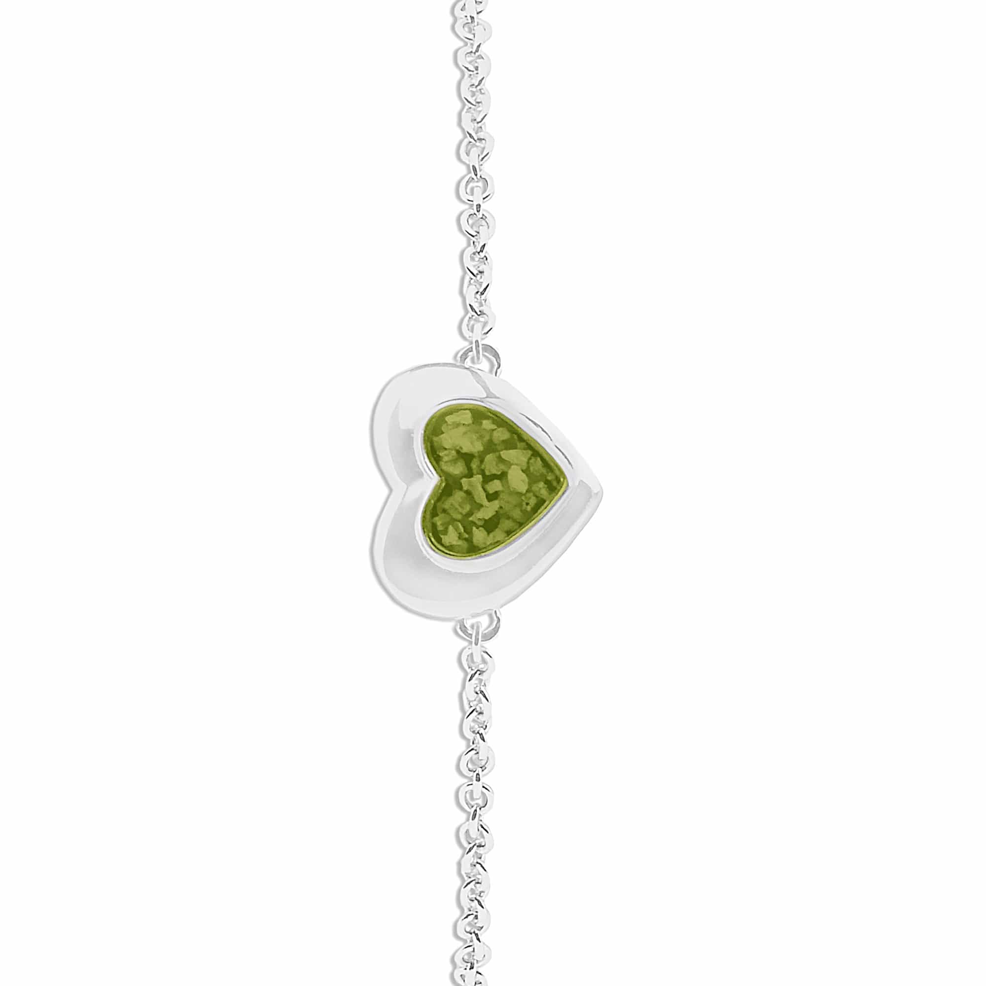 EverWith Ladies Revere Memorial Ashes Bracelet - Sterling Silver - Green
