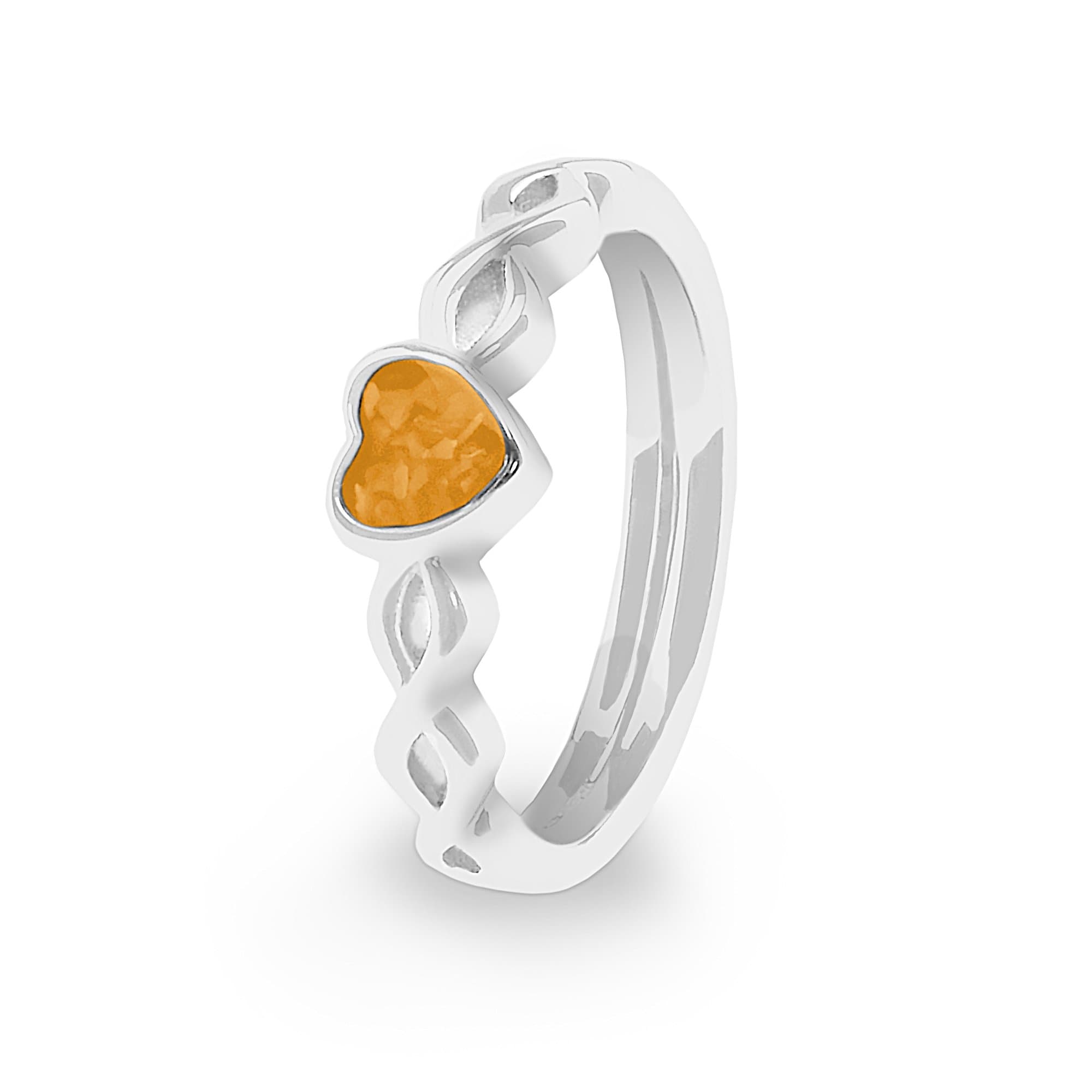 EverWith Ladies Beau Memorial Ashes Ring - Sterling Silver - Orange