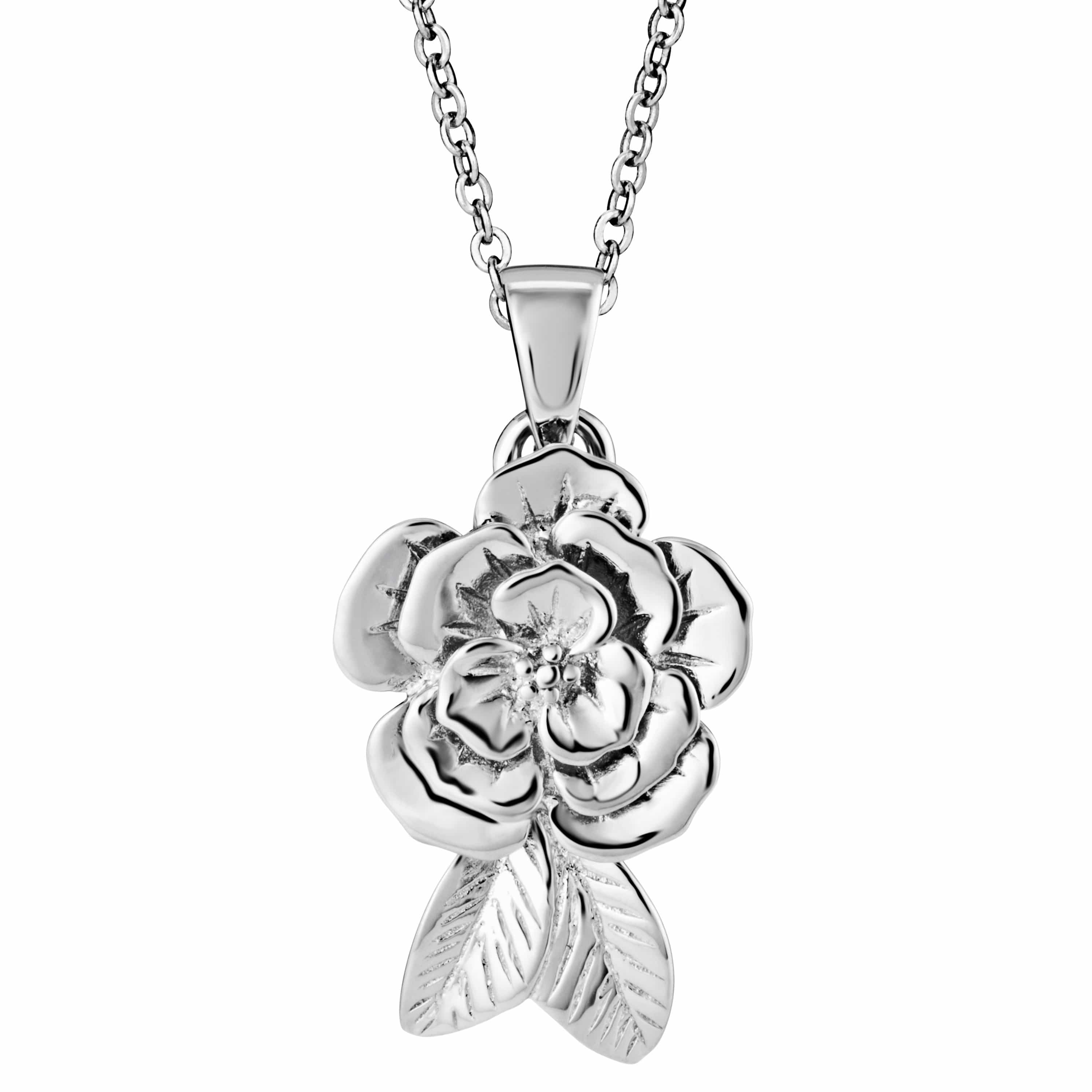 EW-SFP-1129 - EverWith Self-fill Rose Memorial Ashes Pendant -Silver