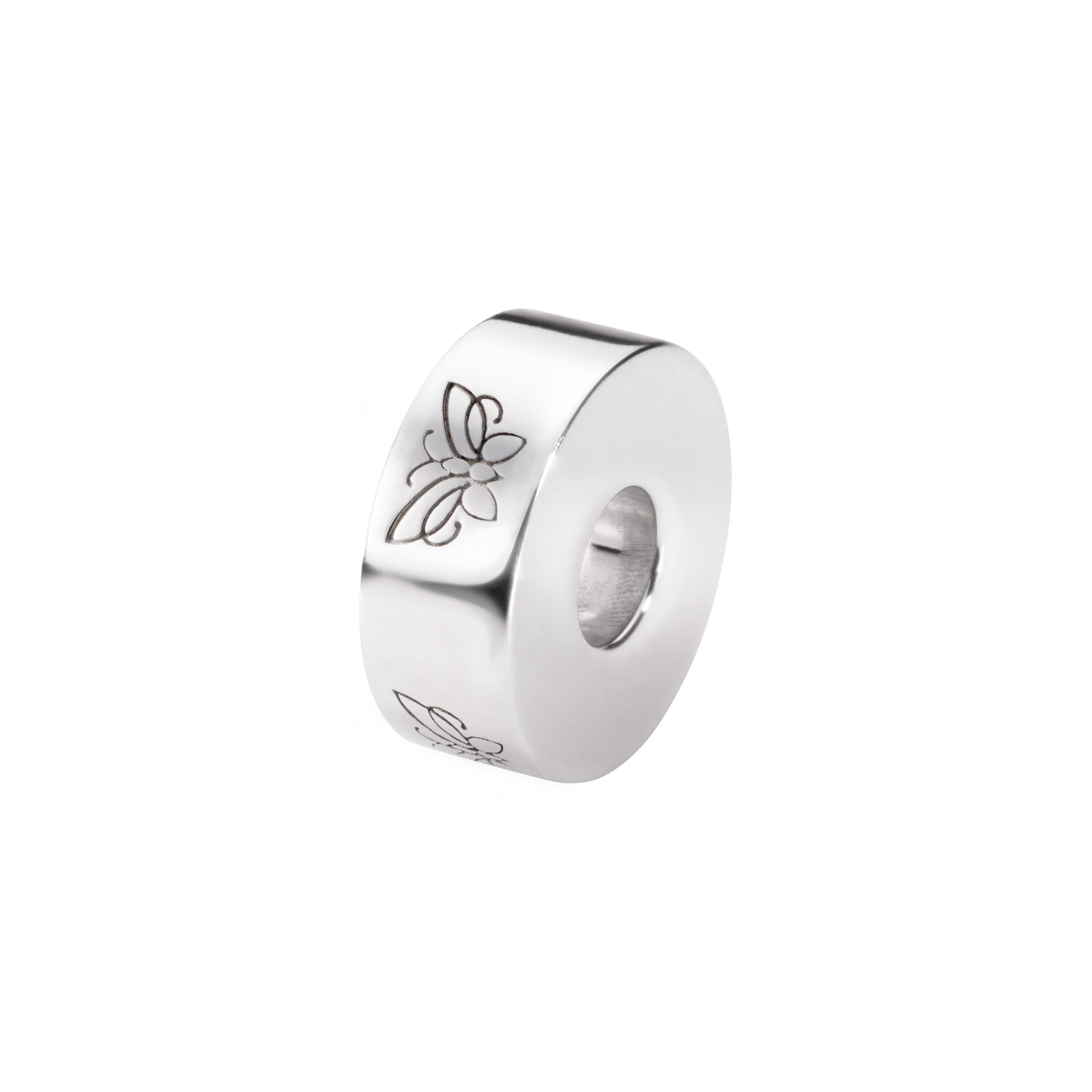 EW-SFC-1210 - EverWith Self-fill Round Butterfly Memorial Ashes Charm Bead - Gold