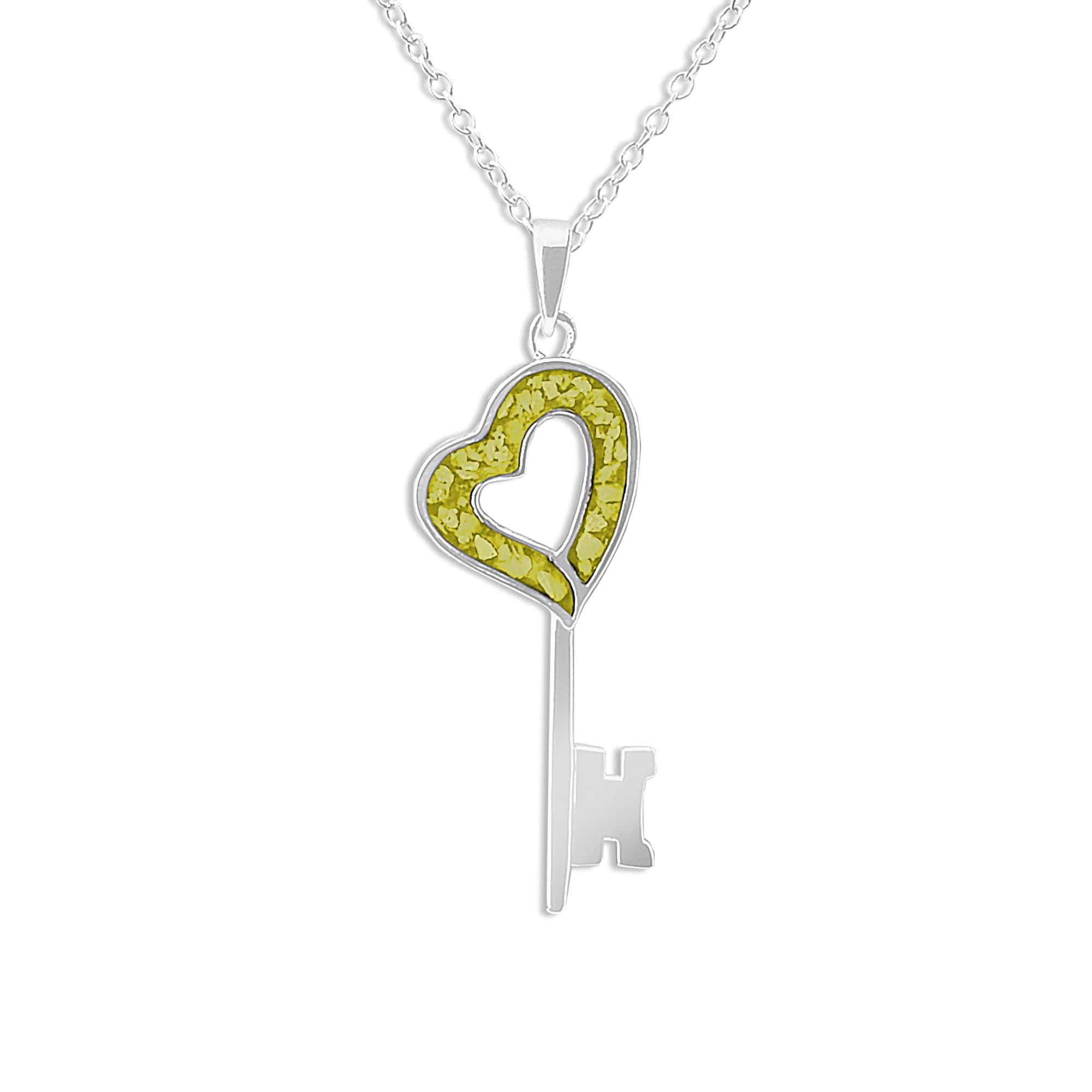 EverWith Ladies Key Memorial Ashes Pendant - Sterling Silver - Yellow