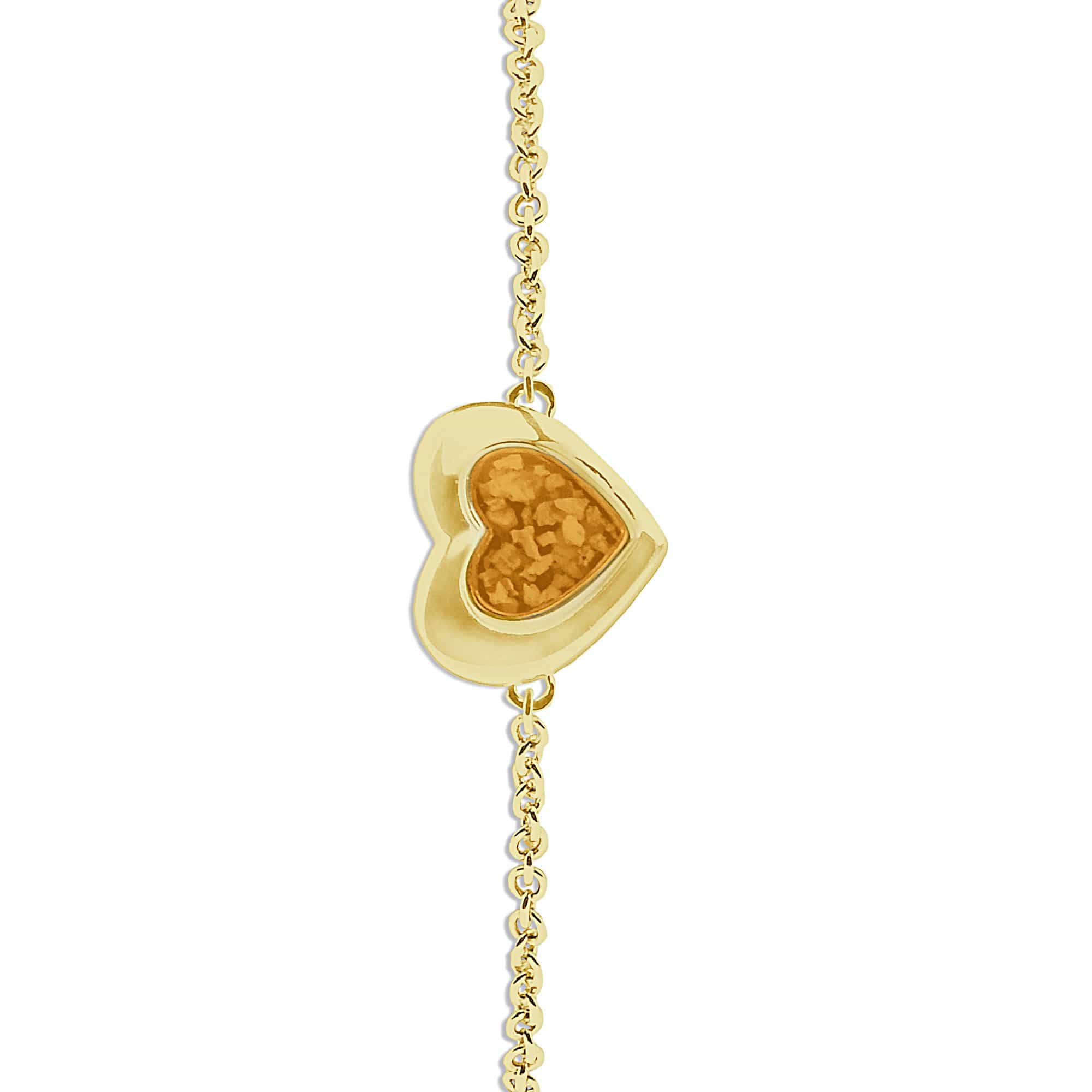 EverWith Ladies Revere Memorial Ashes Bracelet - 9k Yellow Gold - Orange