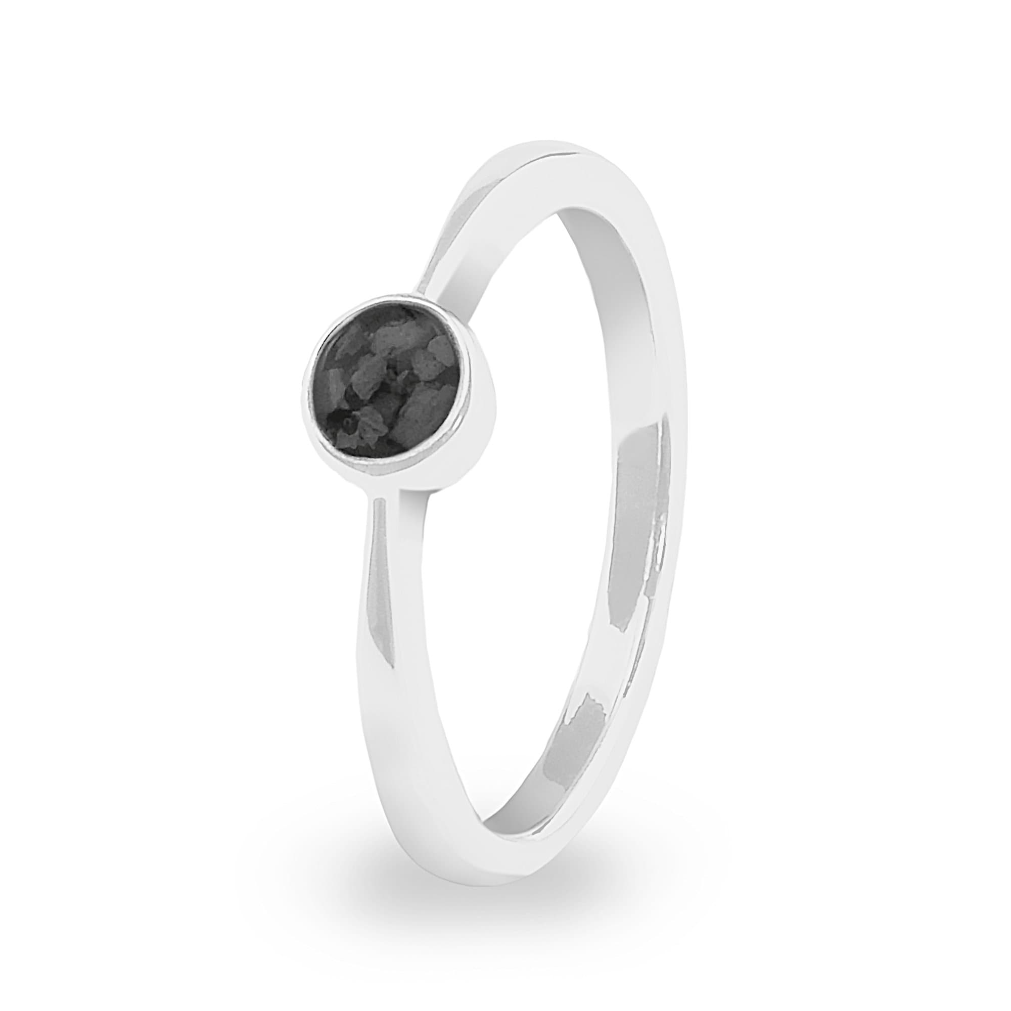 EverWith Ladies Bijou Memorial Ashes Ring - 9k White Gold - Black