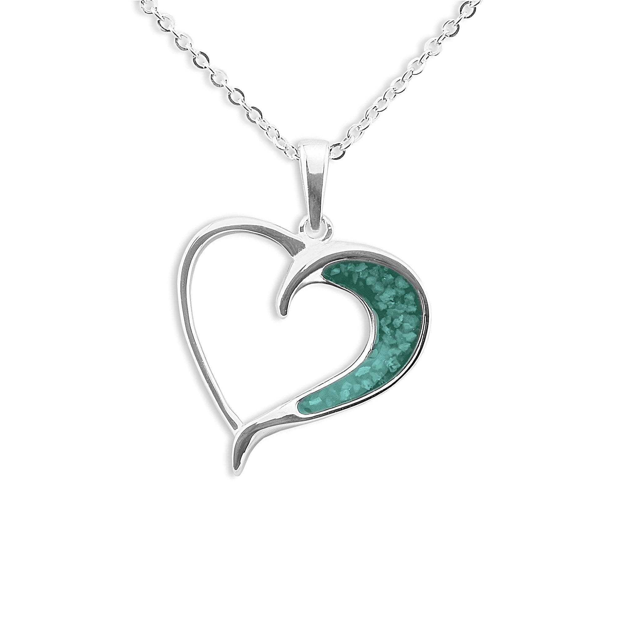 EverWith Ladies Embrace Memorial Ashes Pendant - Sterling Silver - Aqua