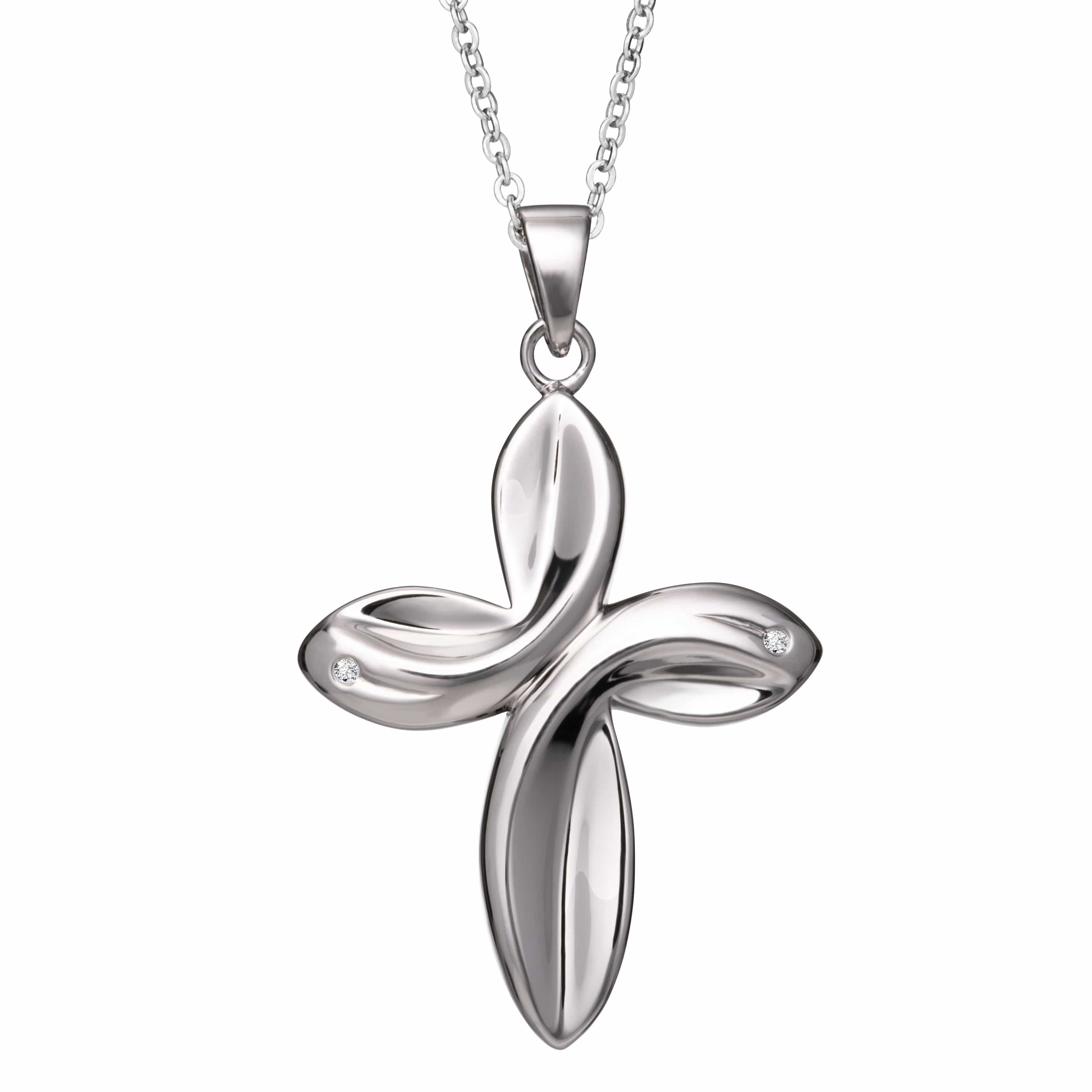 EW-SFP-1110 - EverWith Self-fill Infinity Cross Memorial Ashes Pendant with Crystals - Gold