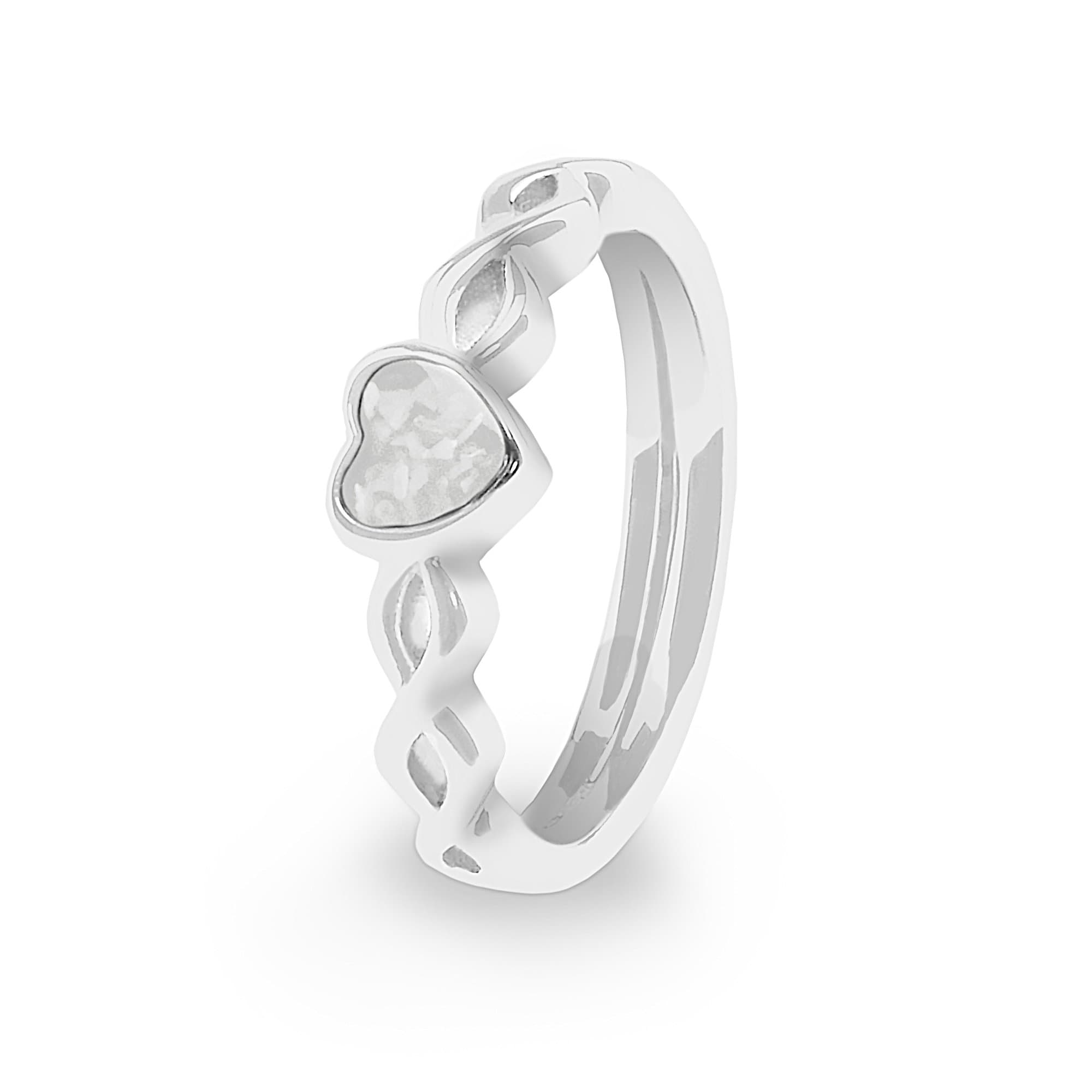 EverWith Ladies Beau Memorial Ashes Ring - Sterling Silver - White