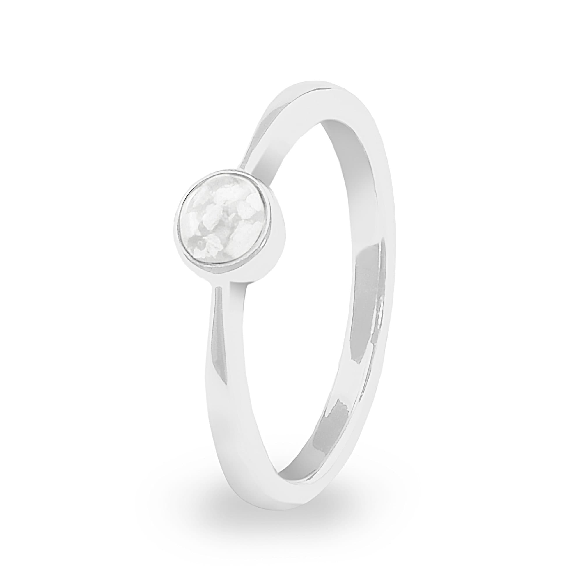 EverWith Ladies Bijou Memorial Ashes Ring - Sterling Silver - White