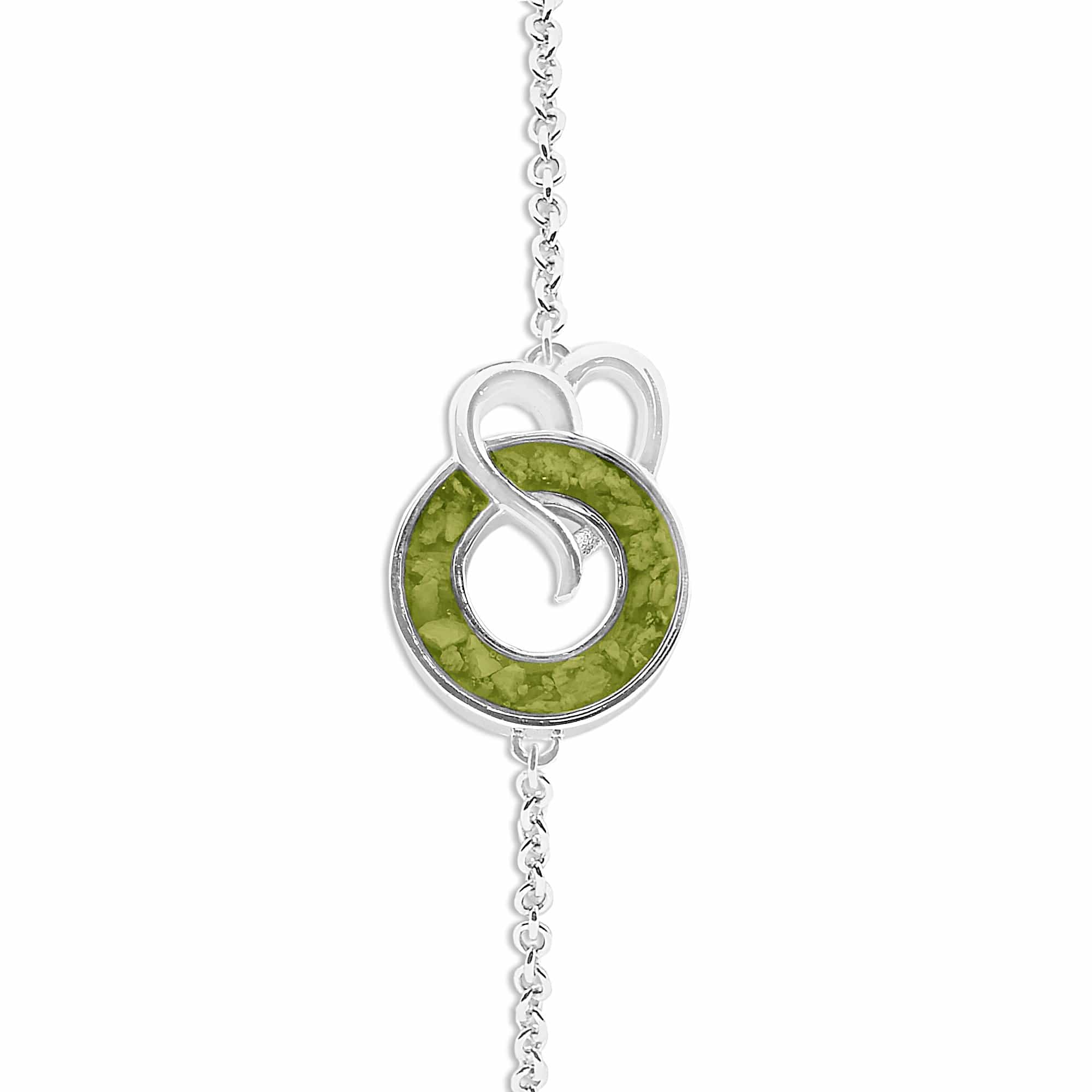 EverWith Ladies Guardian Memorial Ashes Bracelet - Sterling Silver - Green