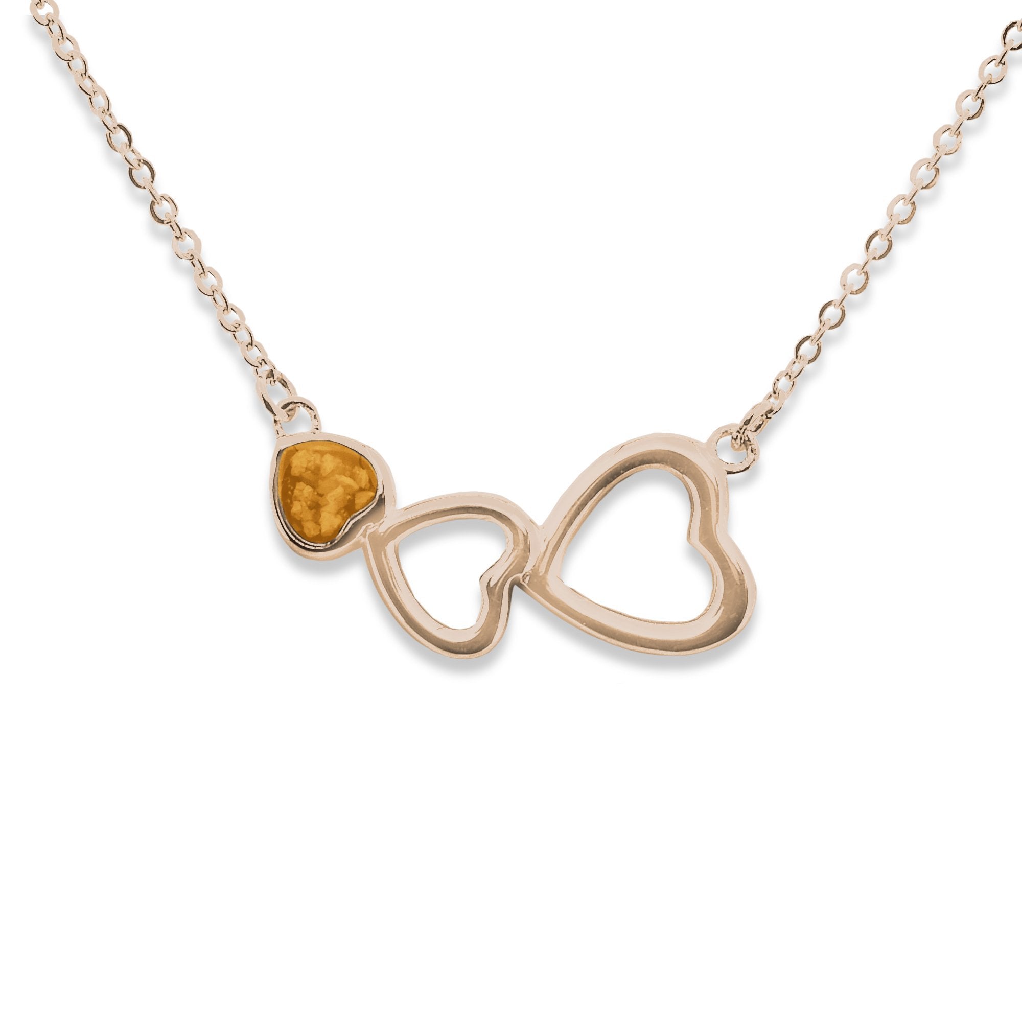 EverWith Ladies Adore Memorial Ashes Necklace - 9k Rose Gold - Orange