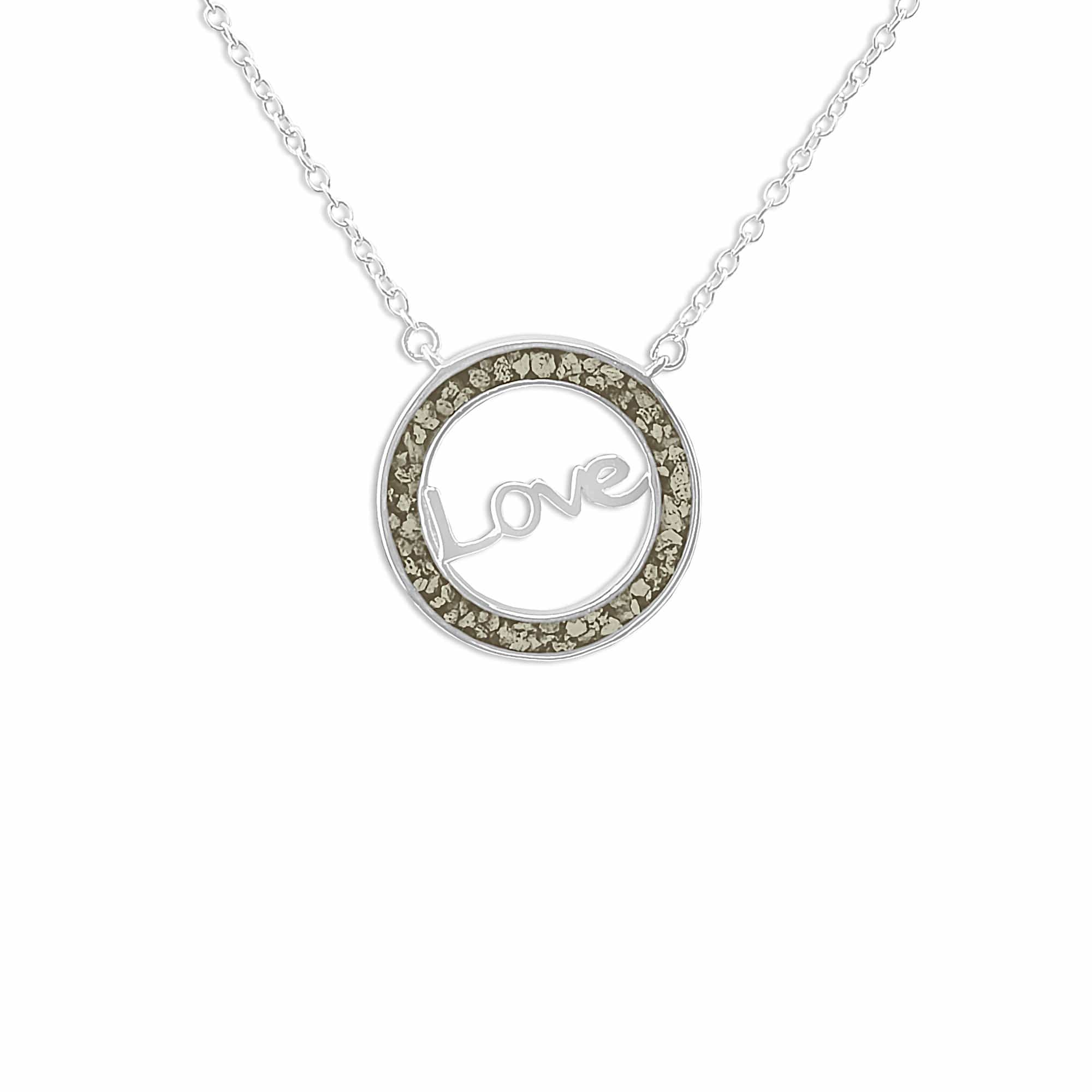 EverWith Ladies Love Memorial Ashes Necklace - Sterling Silver - Transparent