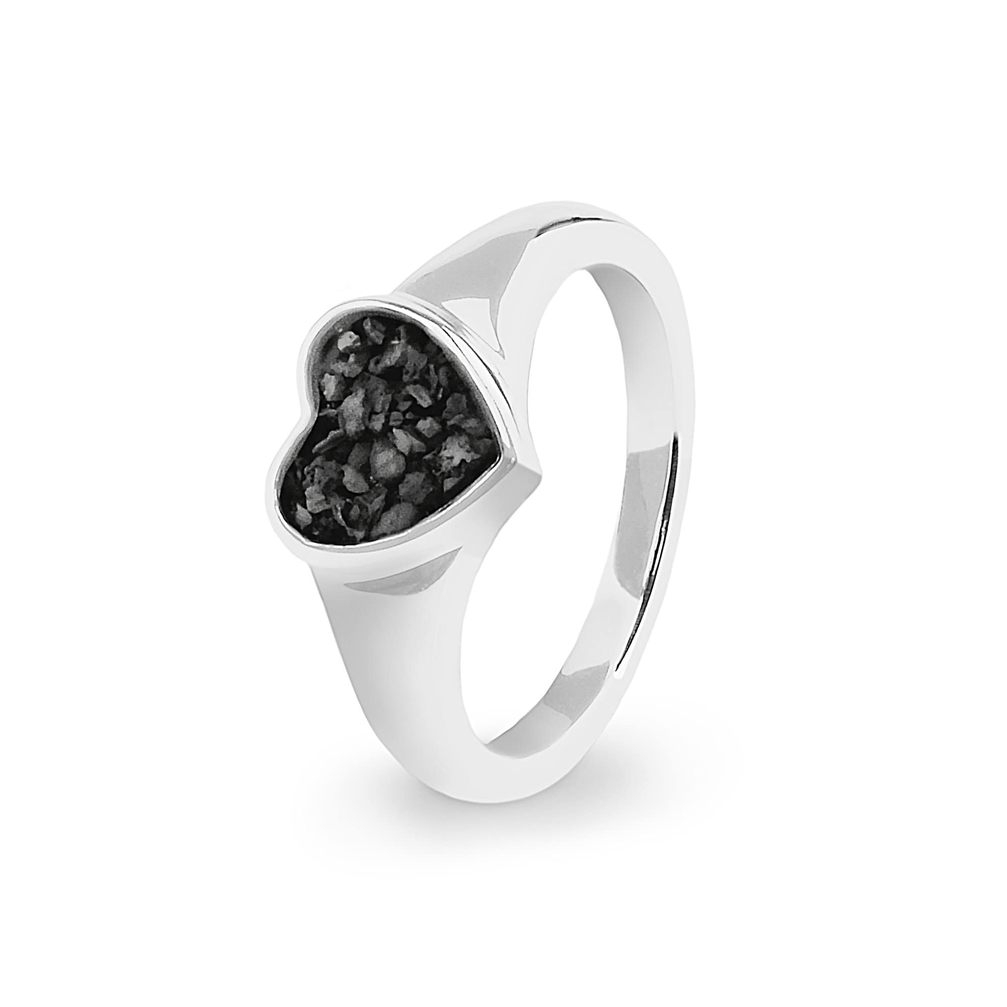 EverWith Ladies Dearest Memorial Ashes Ring - 9k White Gold - Black