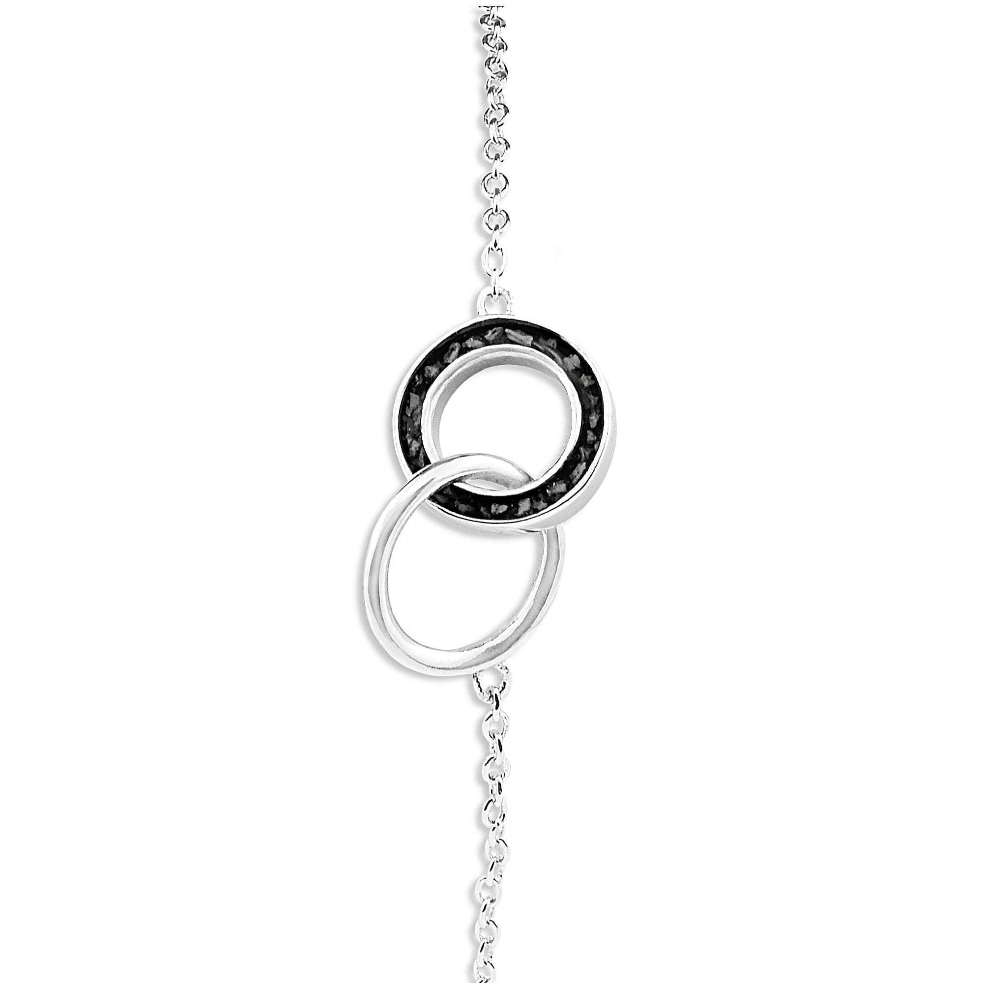 EverWith Ladies Unison Memorial Ashes Bracelet - Sterling Silver - Black