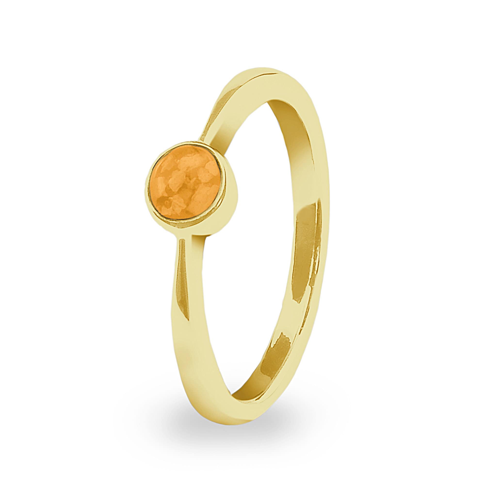 EverWith Ladies Bijou Memorial Ashes Ring - 9k Yellow Gold - Orange