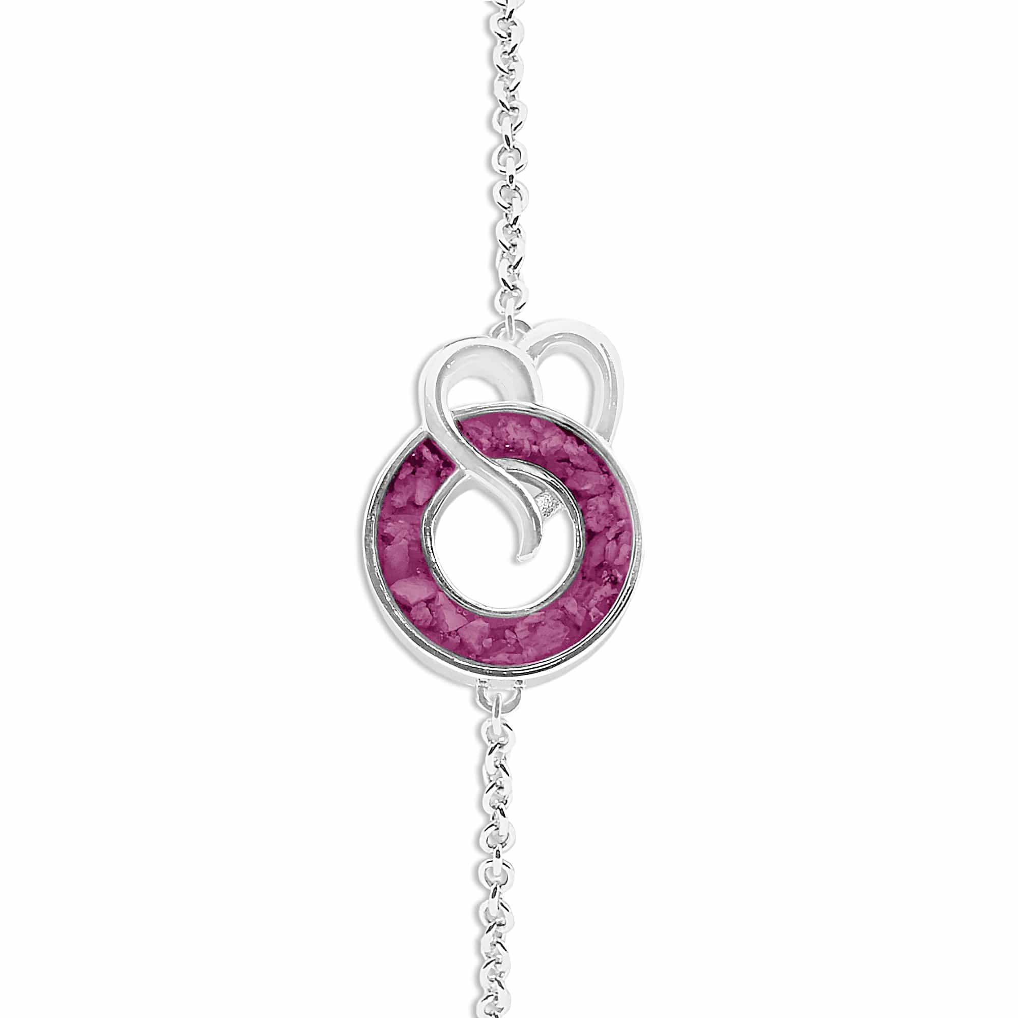 EverWith Ladies Guardian Memorial Ashes Bracelet - Sterling Silver - Violet