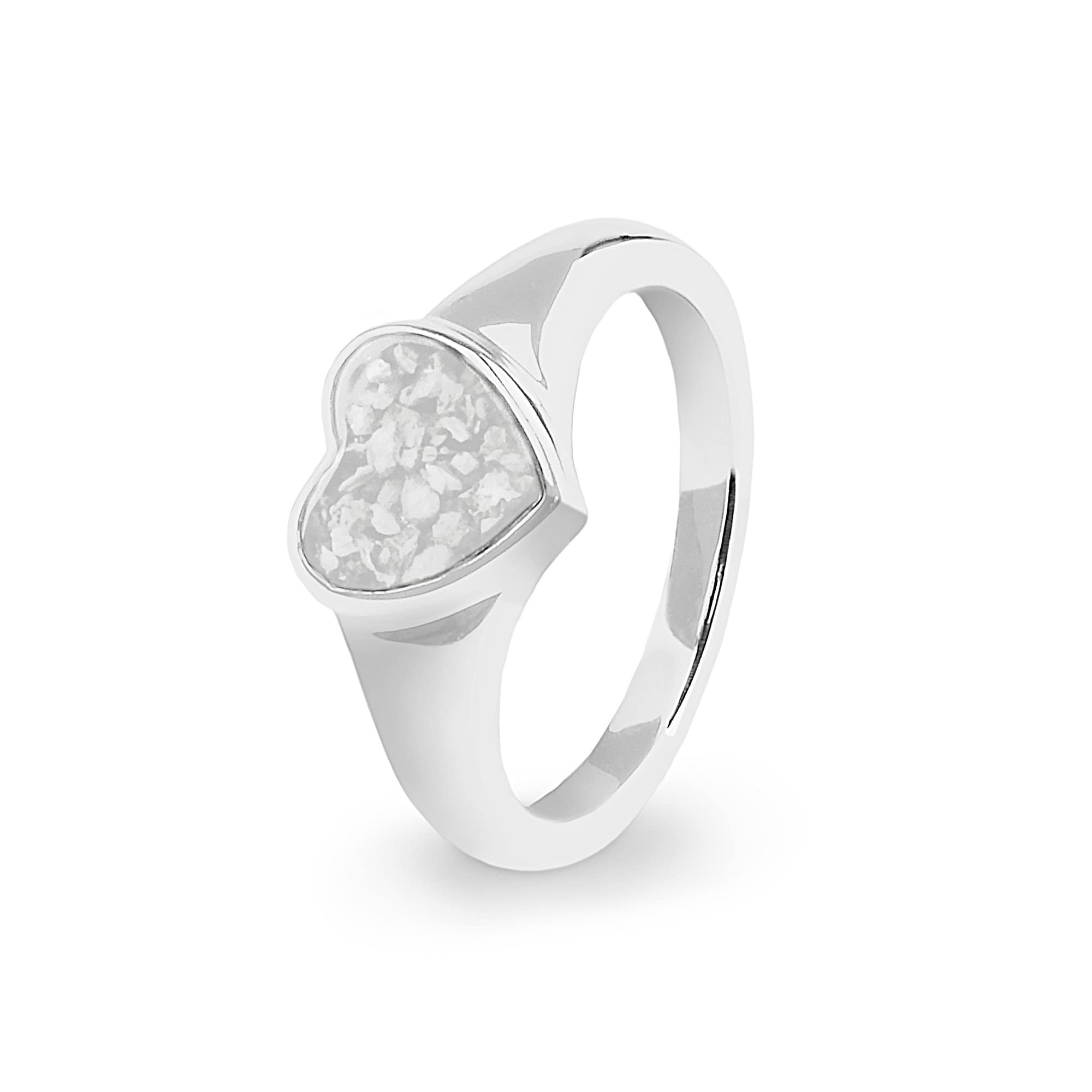 EverWith Ladies Dearest Memorial Ashes Ring - 9k White Gold - White