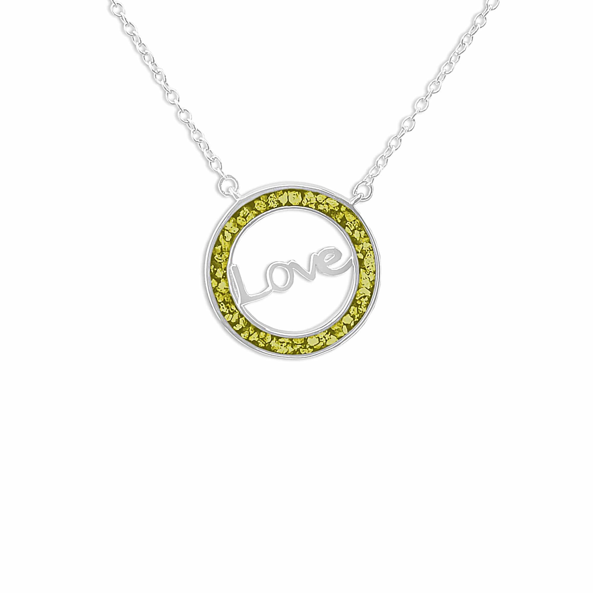 EverWith Ladies Love Memorial Ashes Necklace - Sterling Silver - Yellow