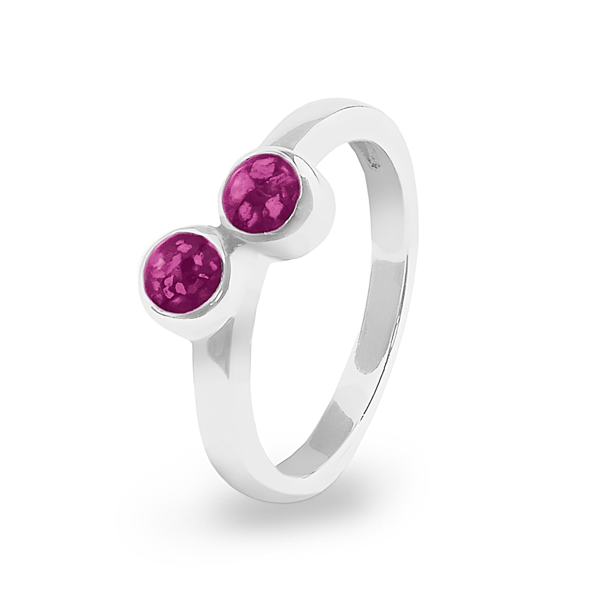 EverWith Ladies Inspire Memorial Ashes Ring - Sterling Silver - Violet