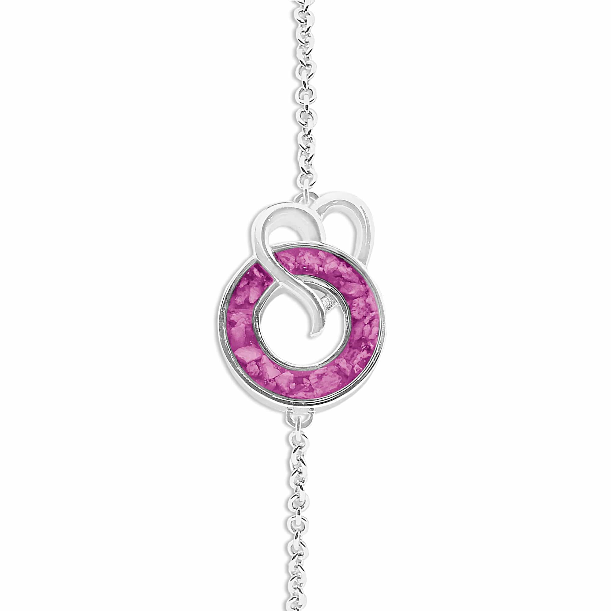 EverWith Ladies Guardian Memorial Ashes Bracelet - Sterling Silver - Pink