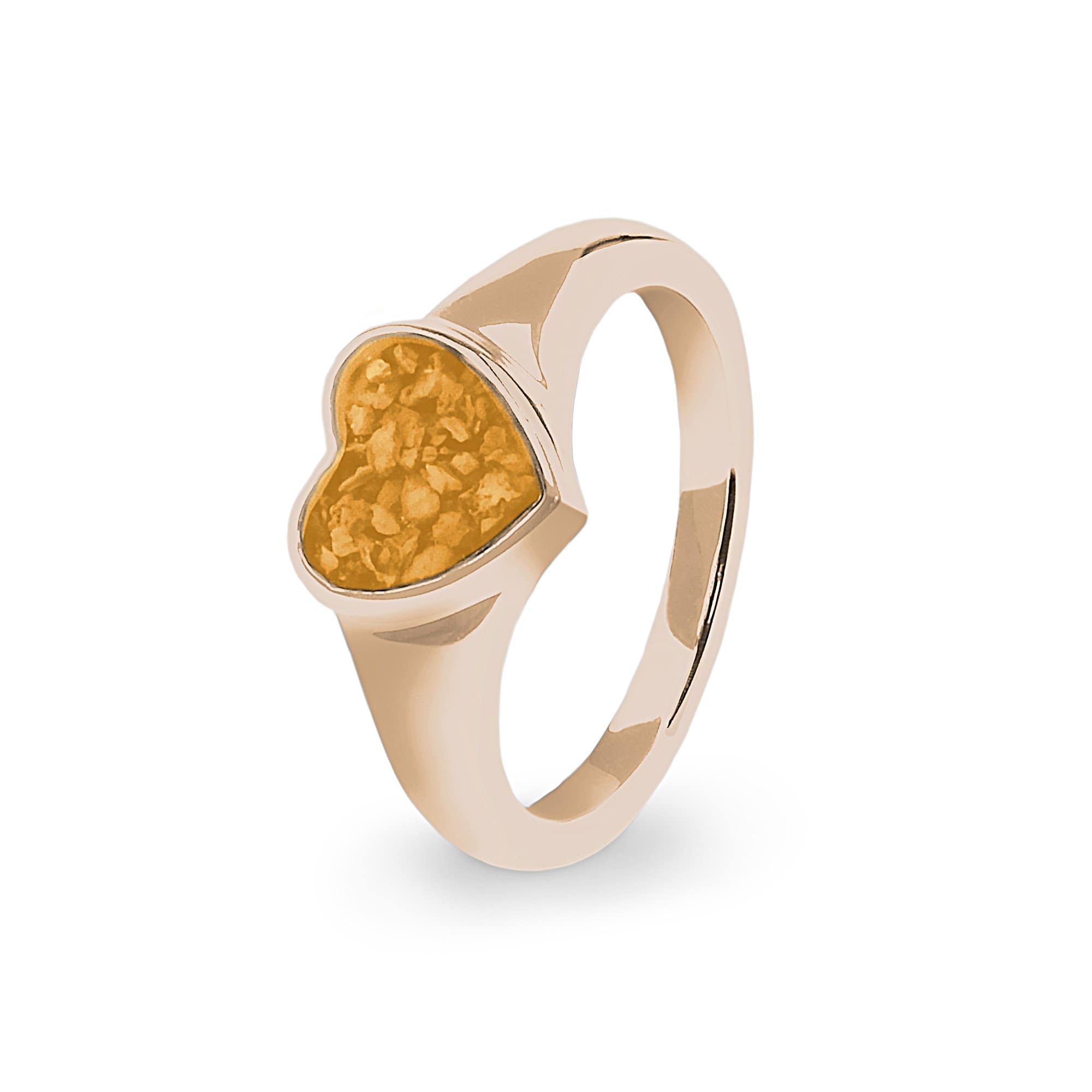 EverWith Ladies Dearest Memorial Ashes Ring - 9k Rose Gold - Orange