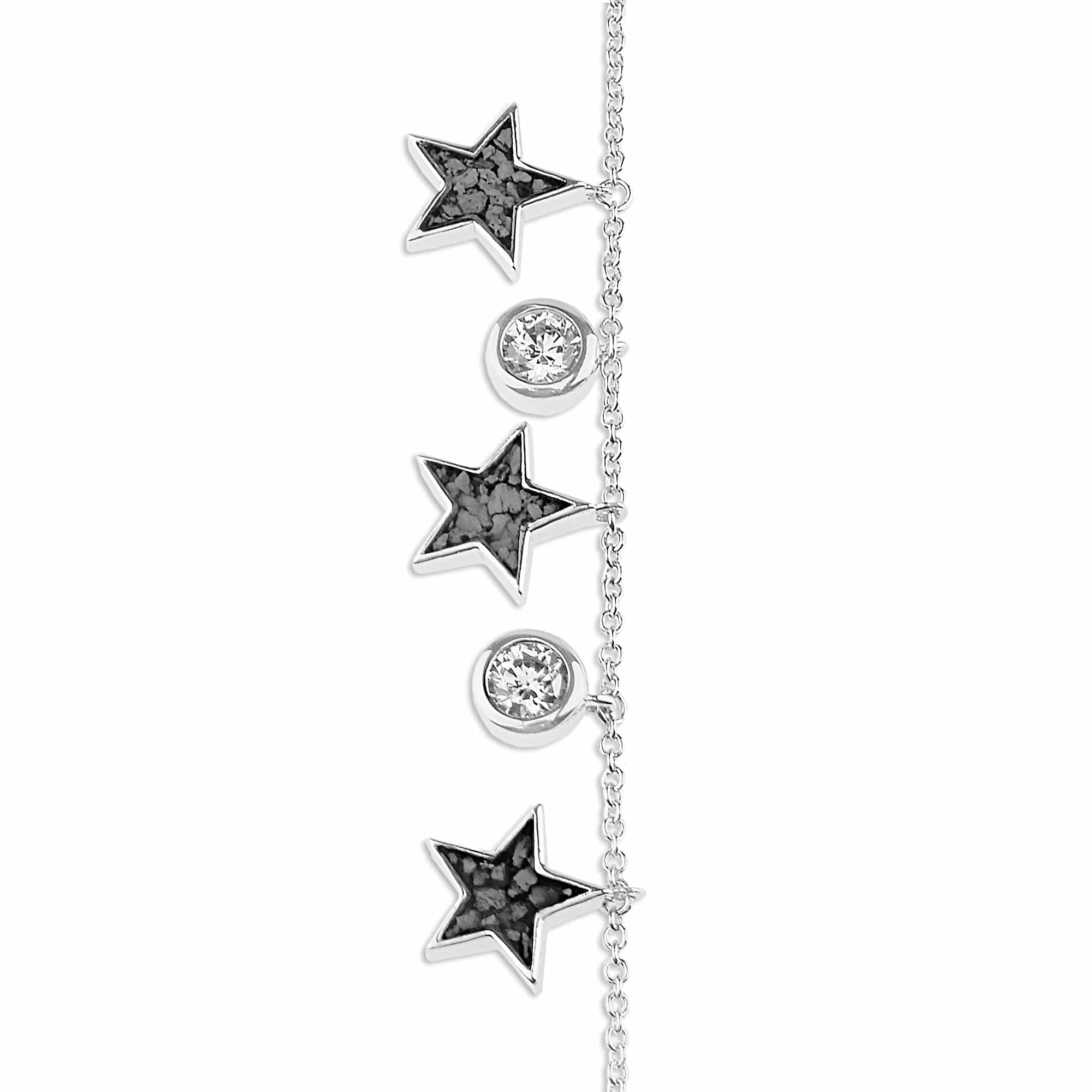 EverWith Ladies Galaxy Memorial Ashes Bracelet with Fine Crystals - Sterling Silver - Black