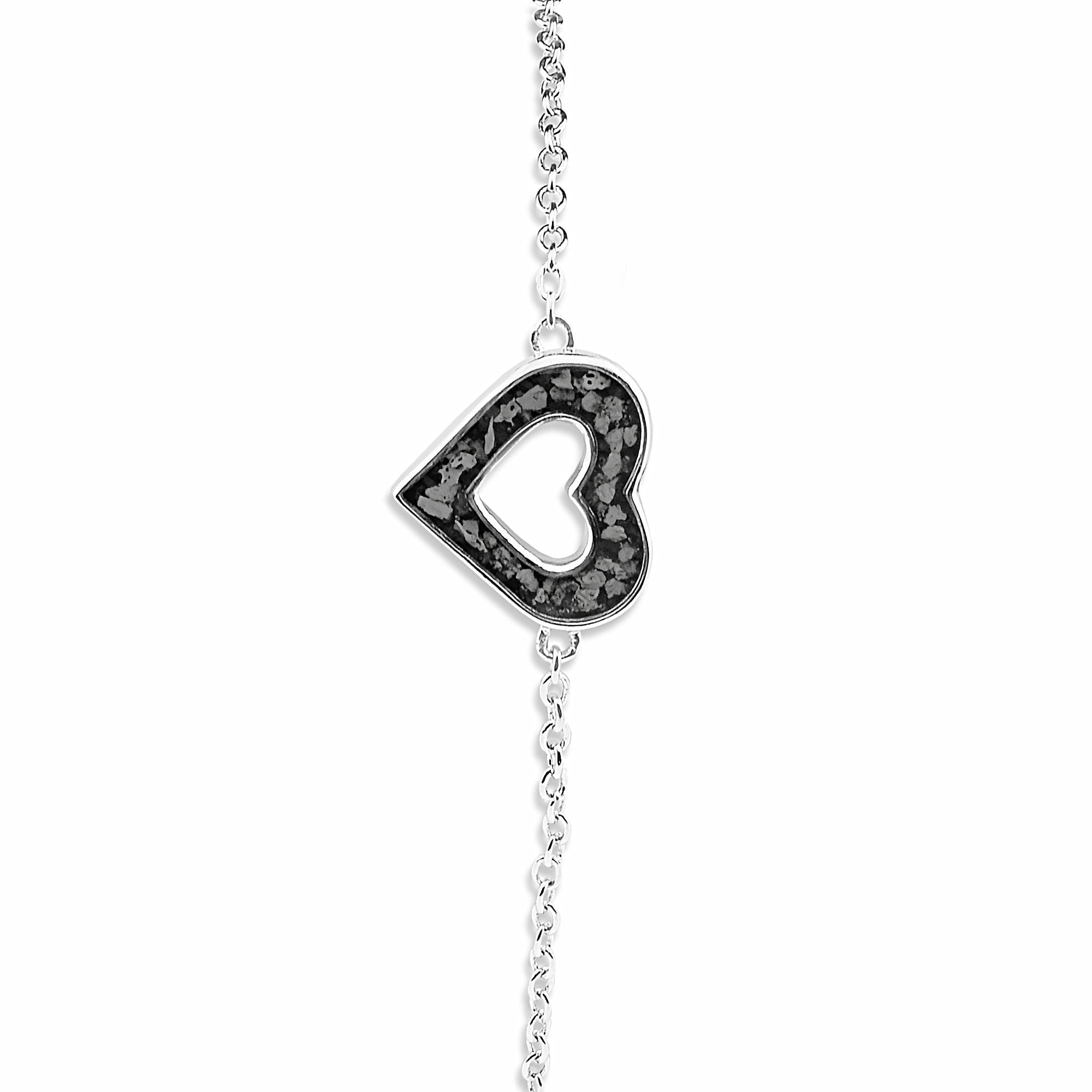 EverWith Ladies Adore Memorial Ashes Bracelet - Sterling Silver - Black