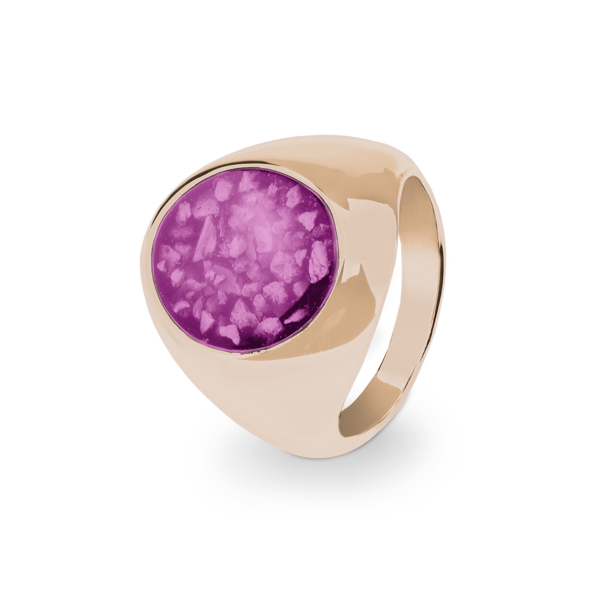 EverWith Gents Signet Memorial Ashes Ring - 9k Rose Gold - Pink