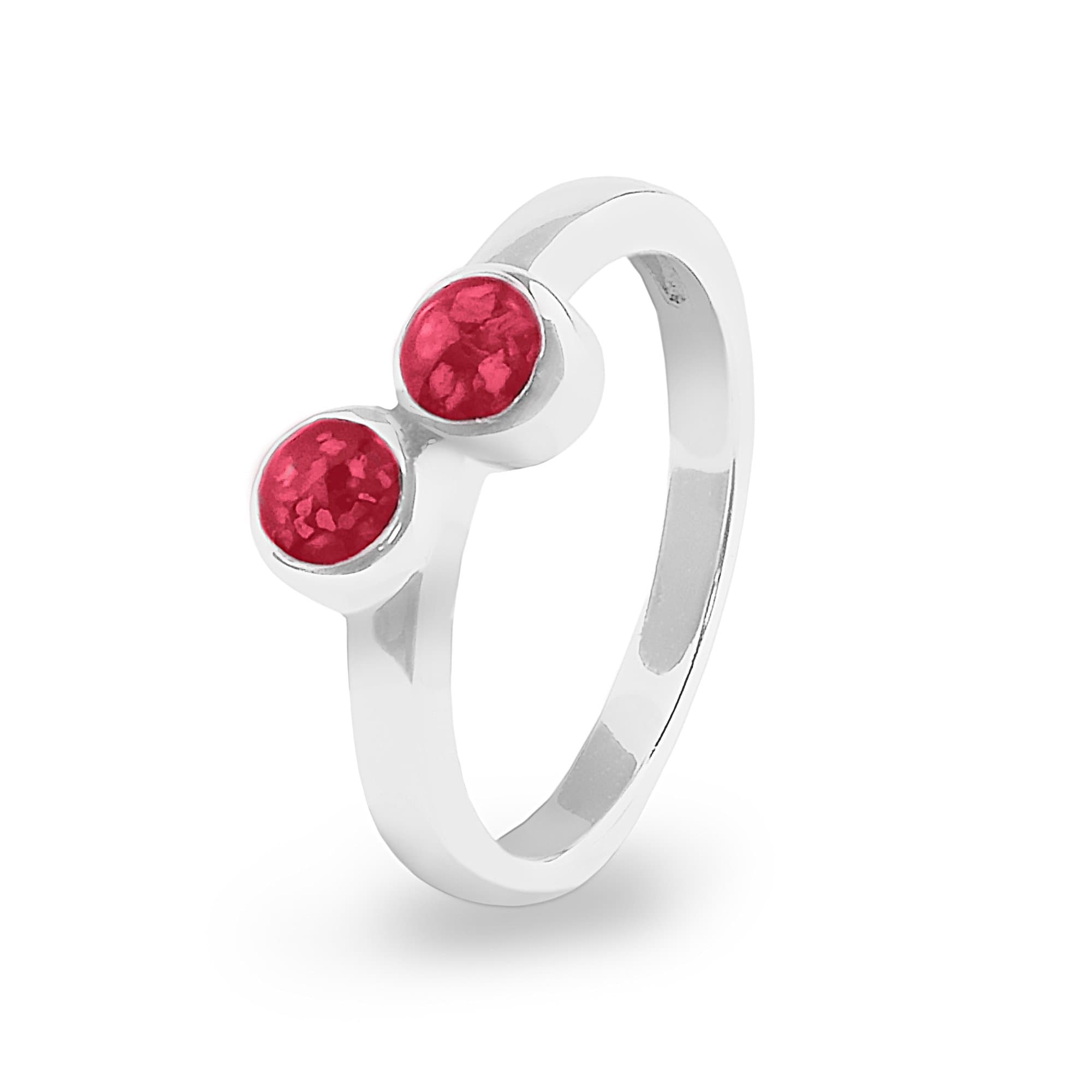 EverWith Ladies Inspire Memorial Ashes Ring - 9k White Gold - Red