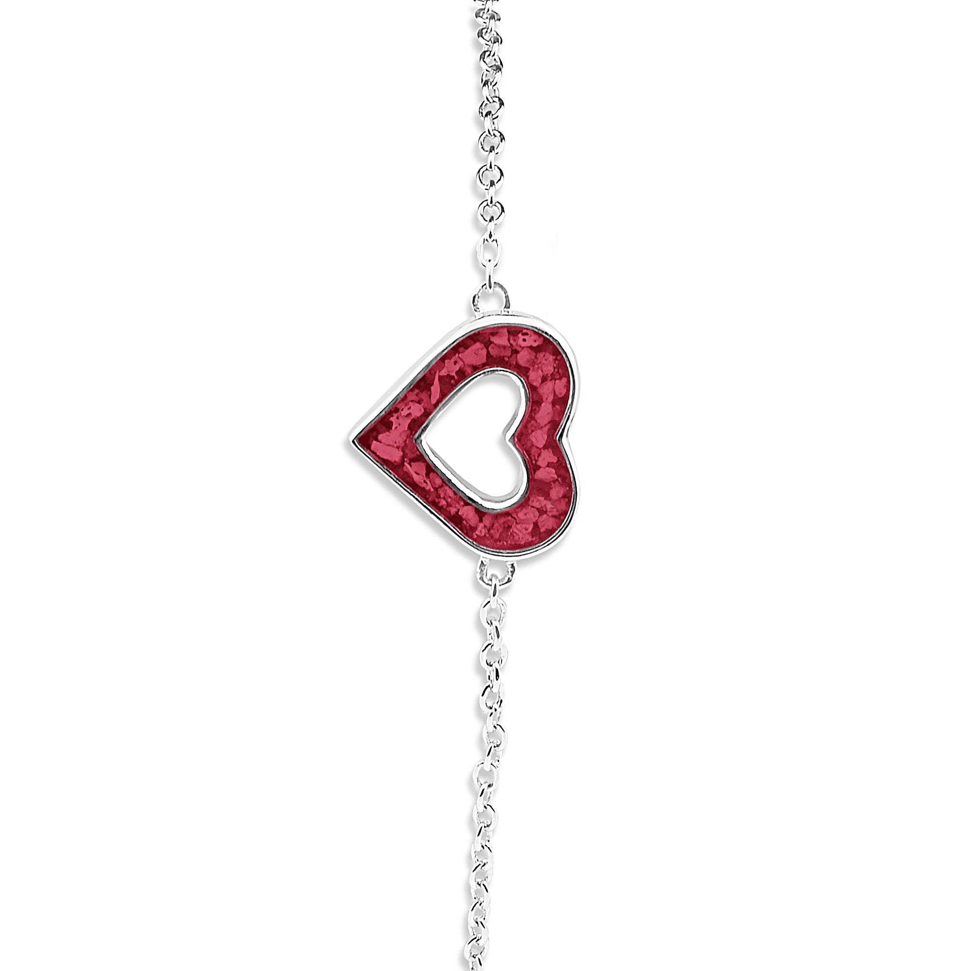 EverWith Ladies Adore Memorial Ashes Bracelet - Sterling Silver - Red