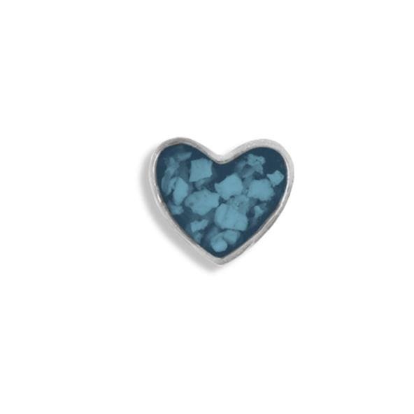 EverWith Large Heart Memorial Ashes Element for Glass Locket - 9k White Gold - Blue