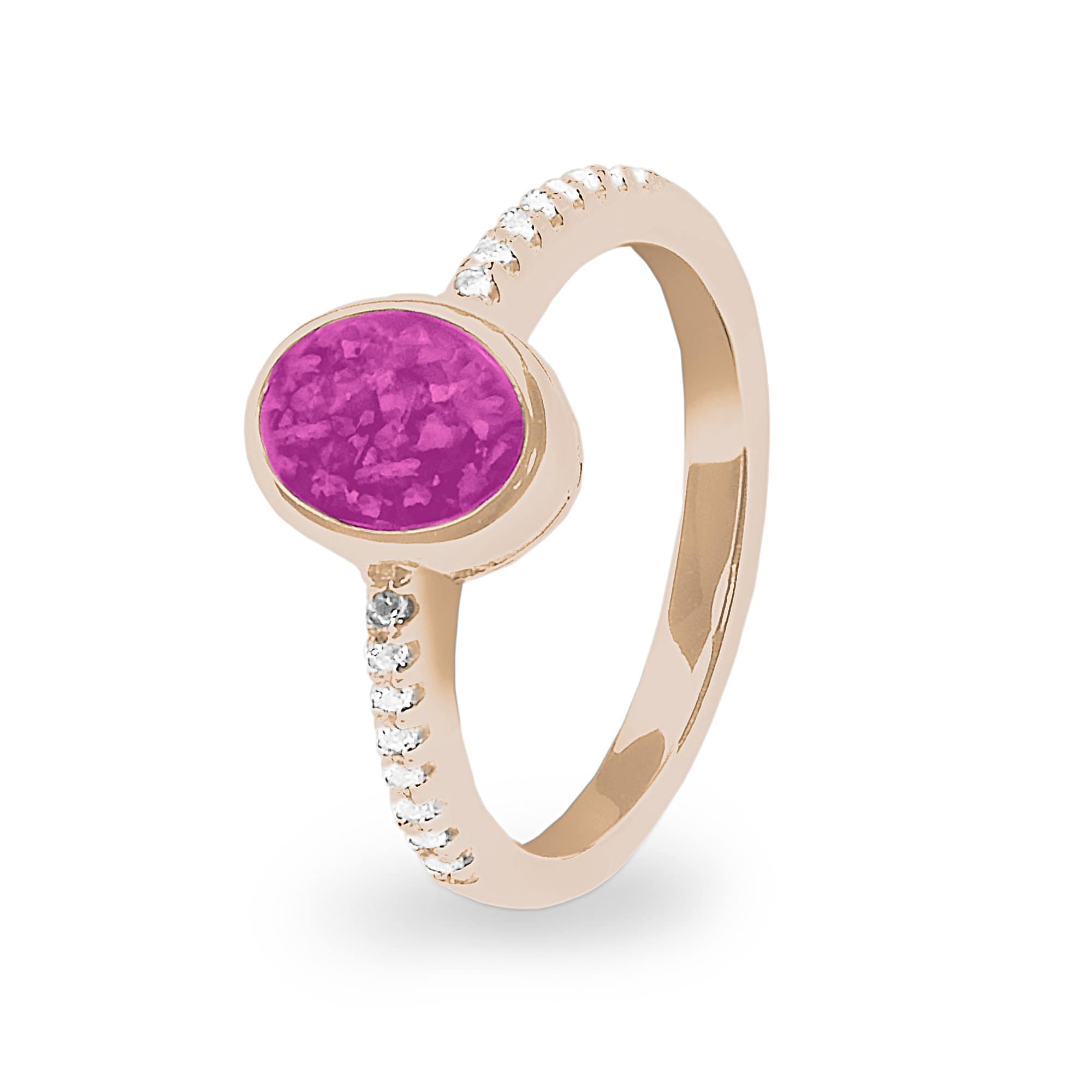 EverWith Ladies Guard Memorial Ashes Ring - 9k Rose Gold - Pink