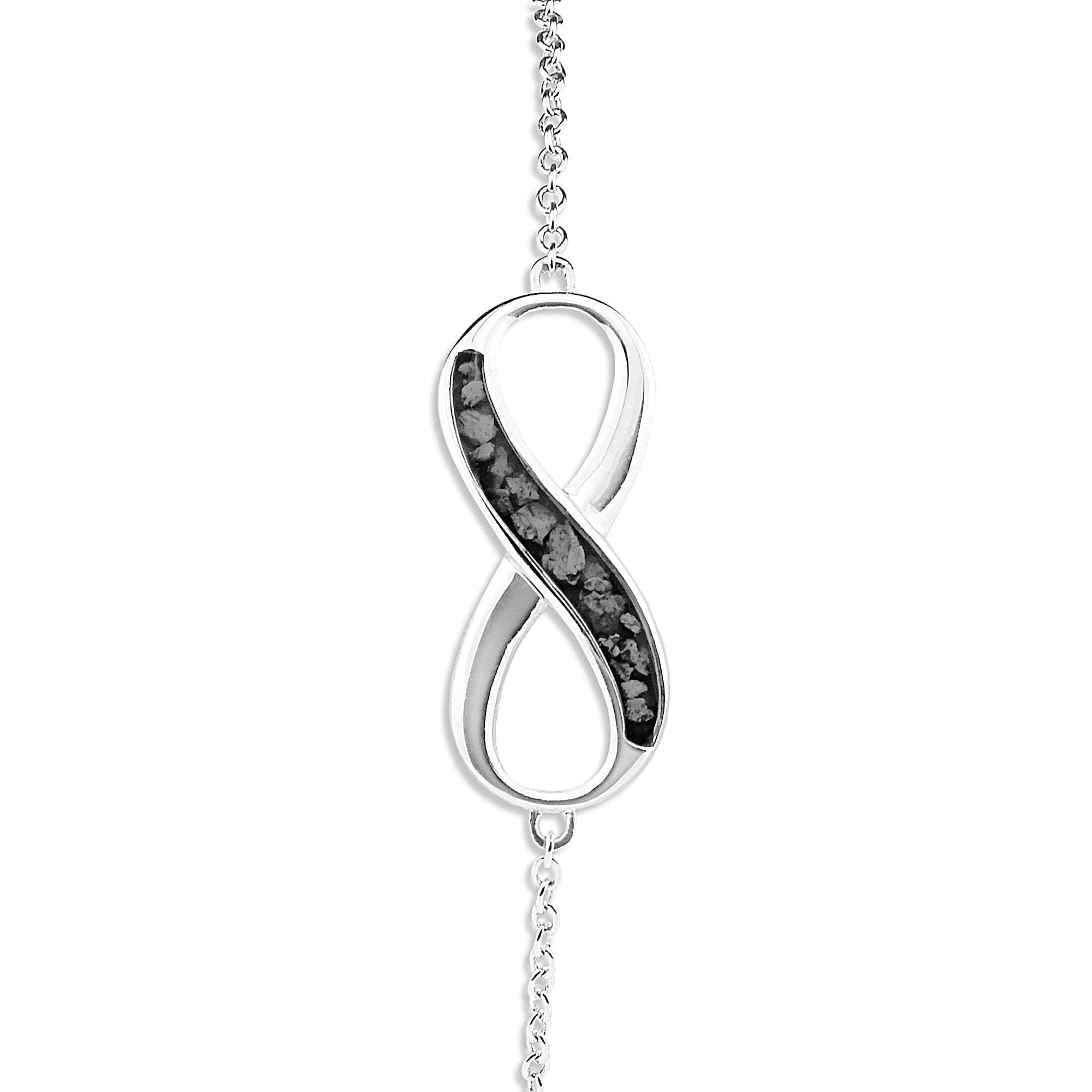 EverWith Ladies Infinity Memorial Ashes Bracelet - Sterling Silver - Black