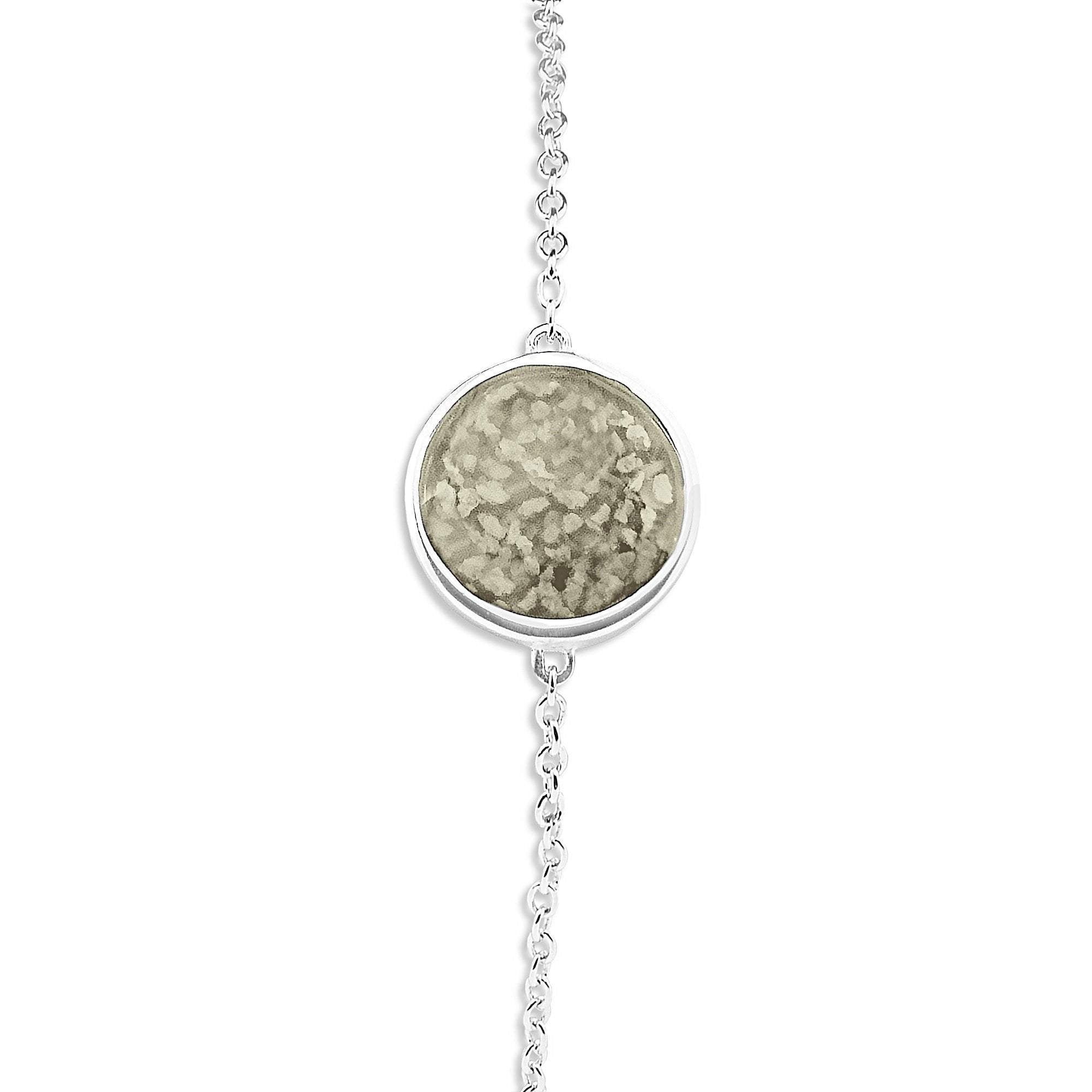 EverWith Ladies Classic Round Memorial Ashes Bracelet - Sterling Silver - Transparent