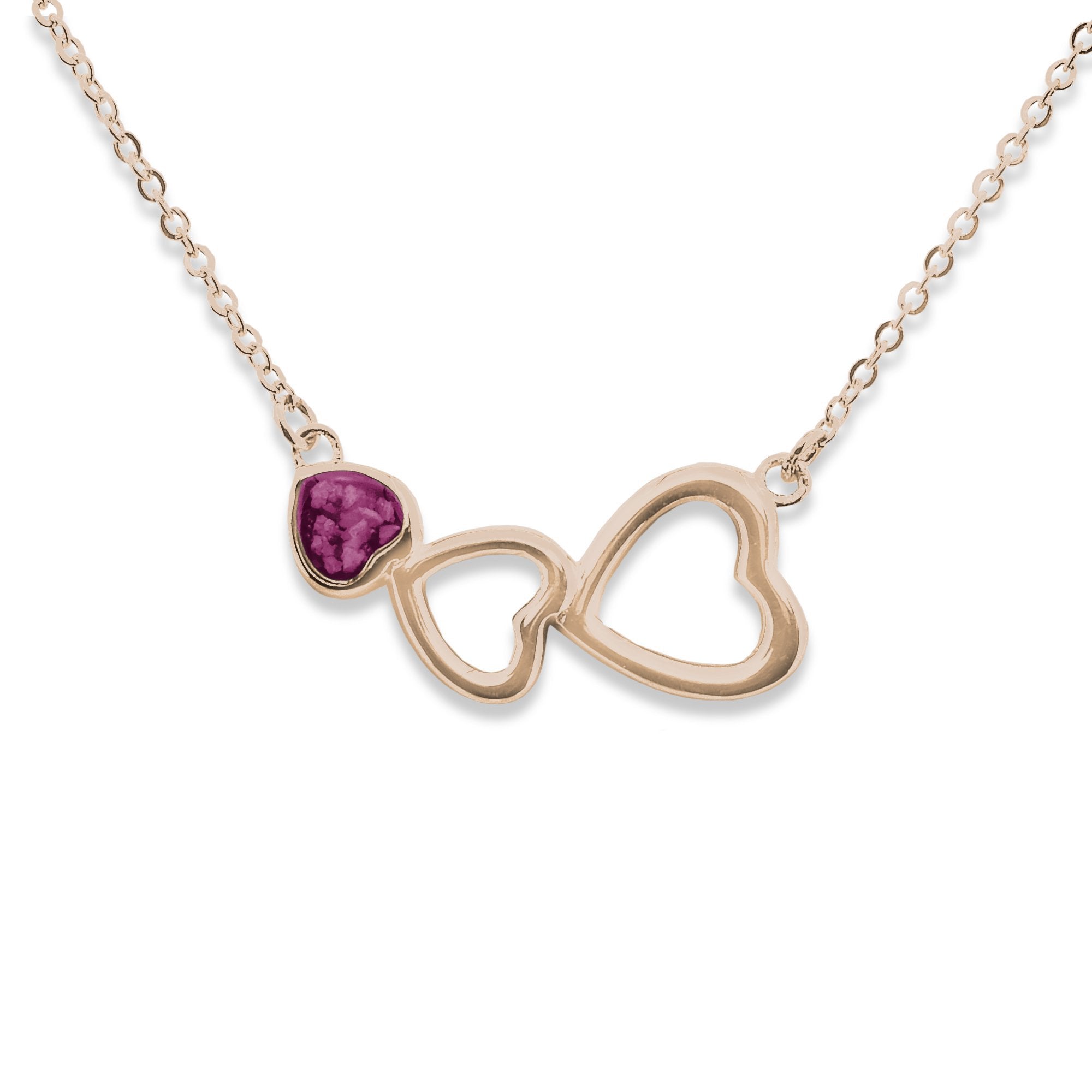 EverWith Ladies Adore Memorial Ashes Necklace - 9k Rose Gold - Violet