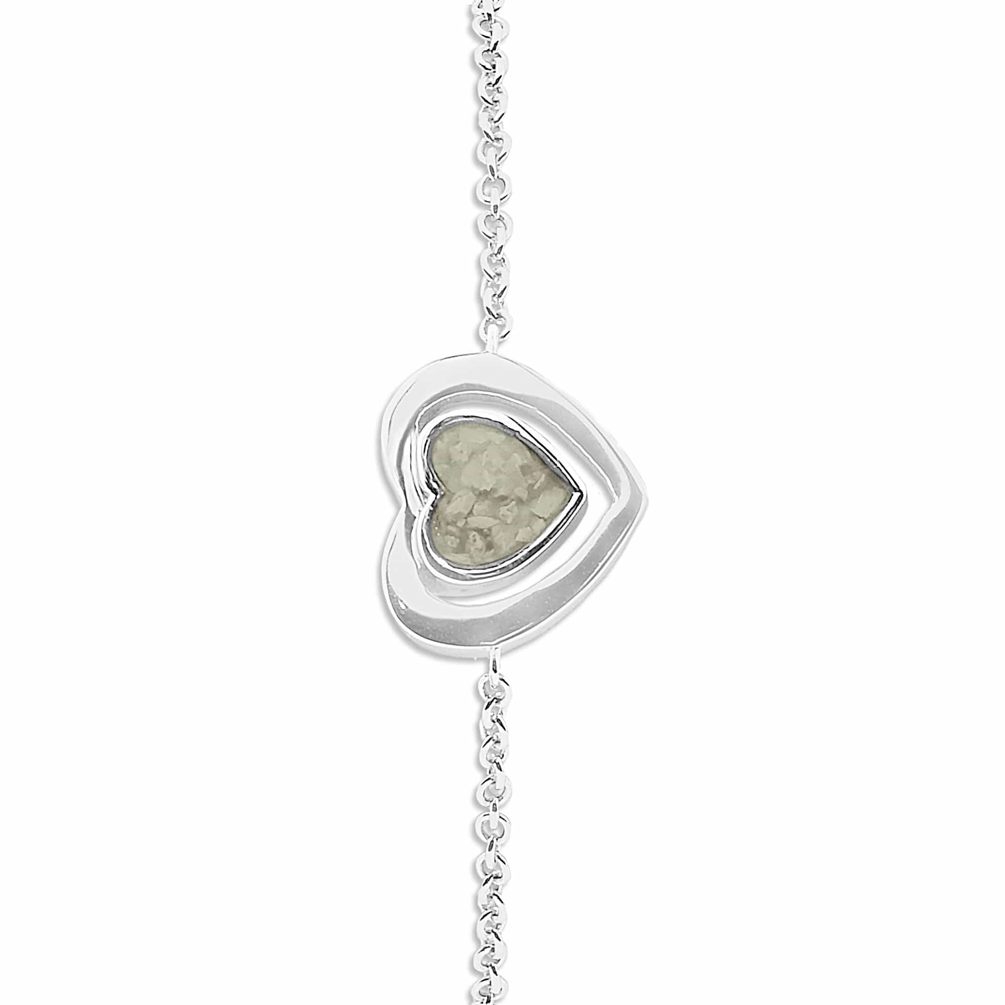 EverWith Ladies Valentine Memorial Ashes Bracelet - Sterling Silver - Transparent