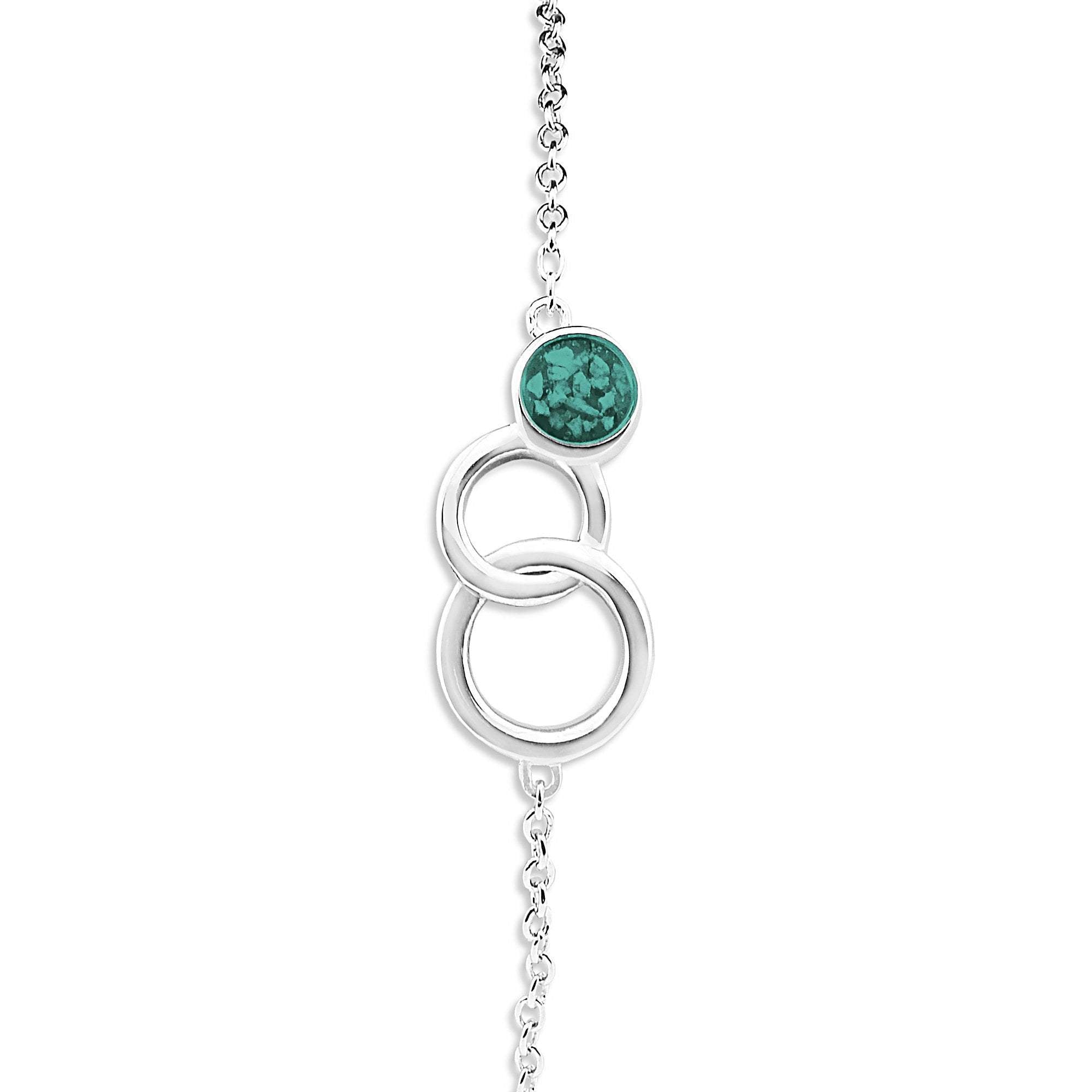 EverWith Ladies Praise Memorial Ashes Bracelet - Sterling Silver - Aqua