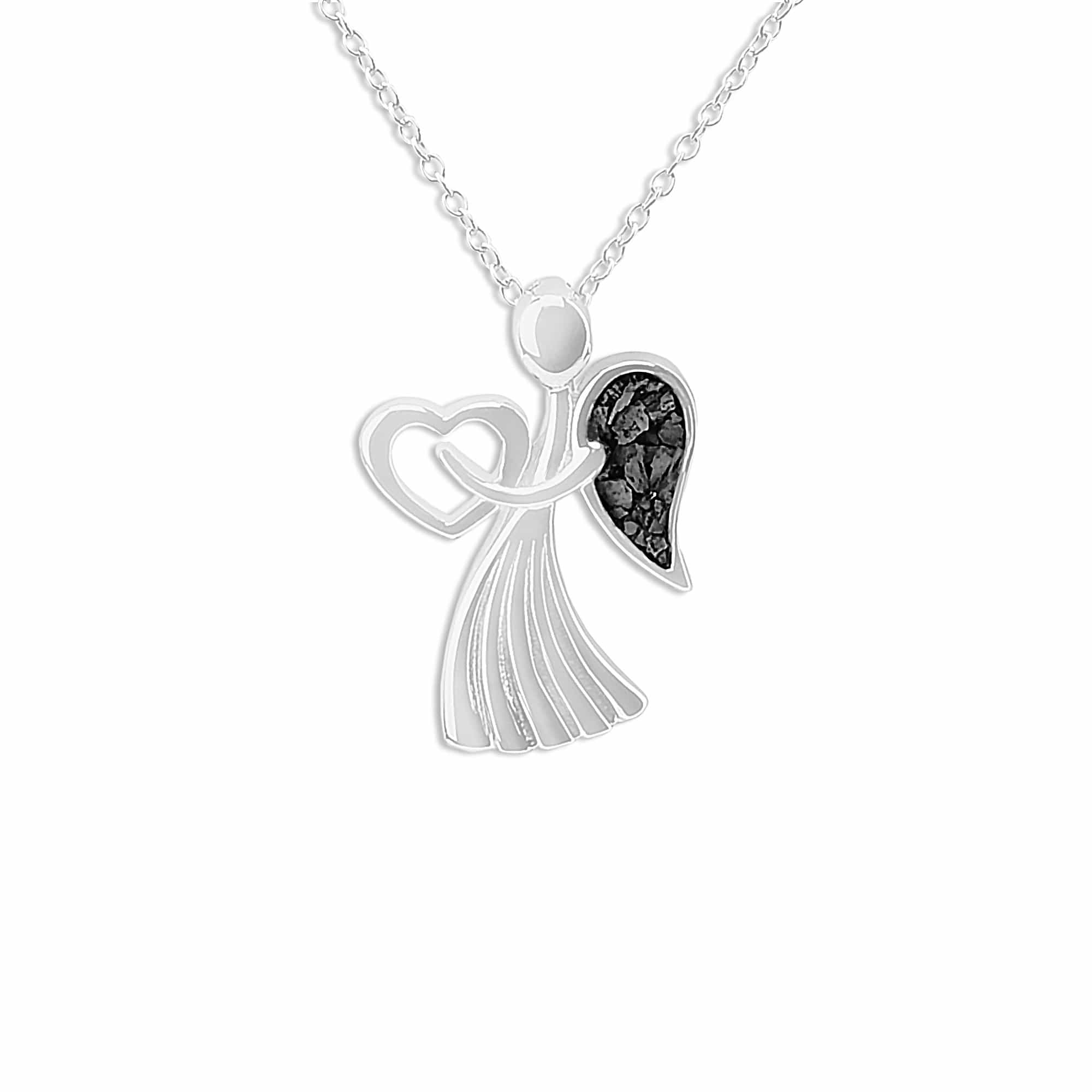 EverWith Ladies Divine Memorial Ashes Pendant - Sterling Silver - Black