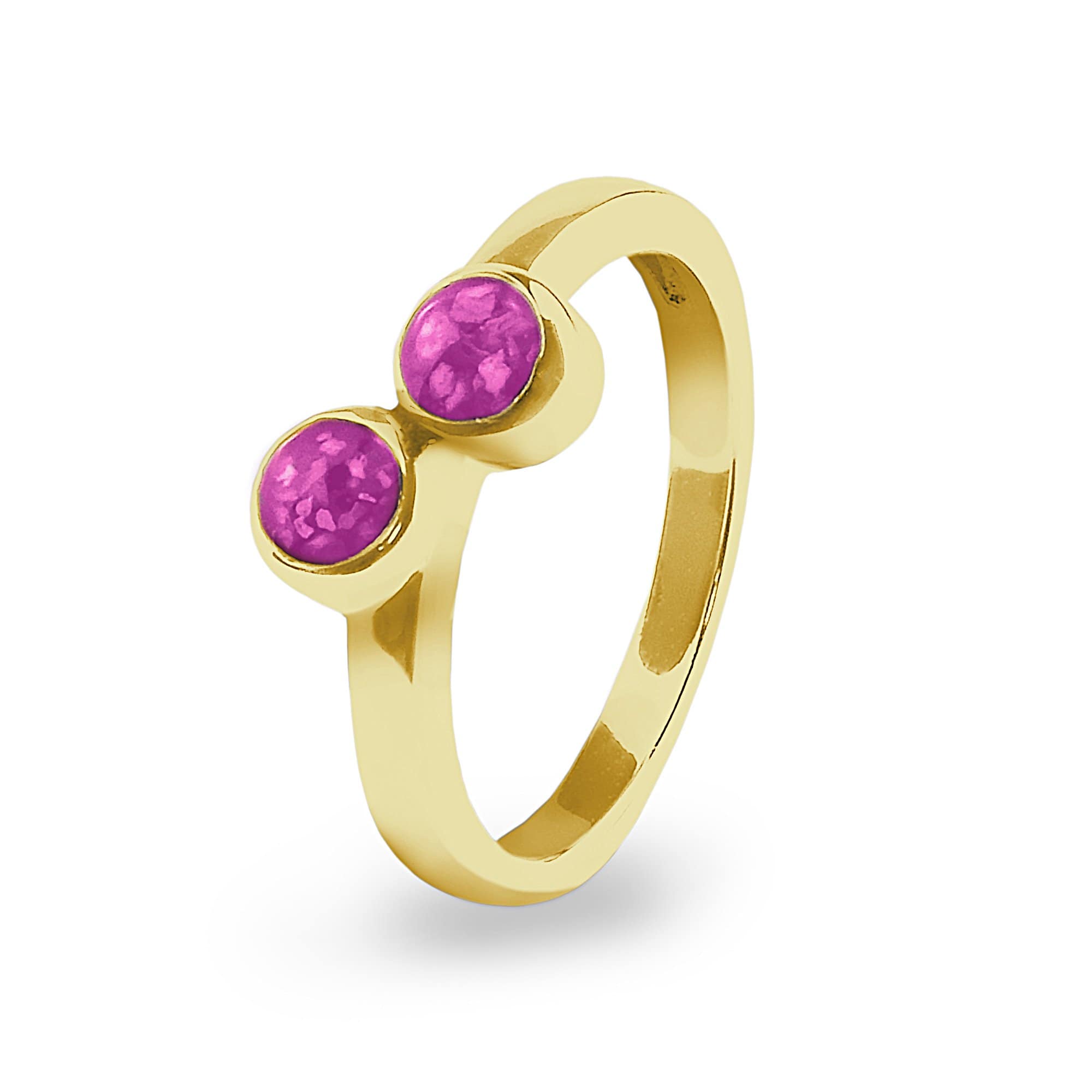 EverWith Ladies Inspire Memorial Ashes Ring - 9k Yellow Gold - Pink