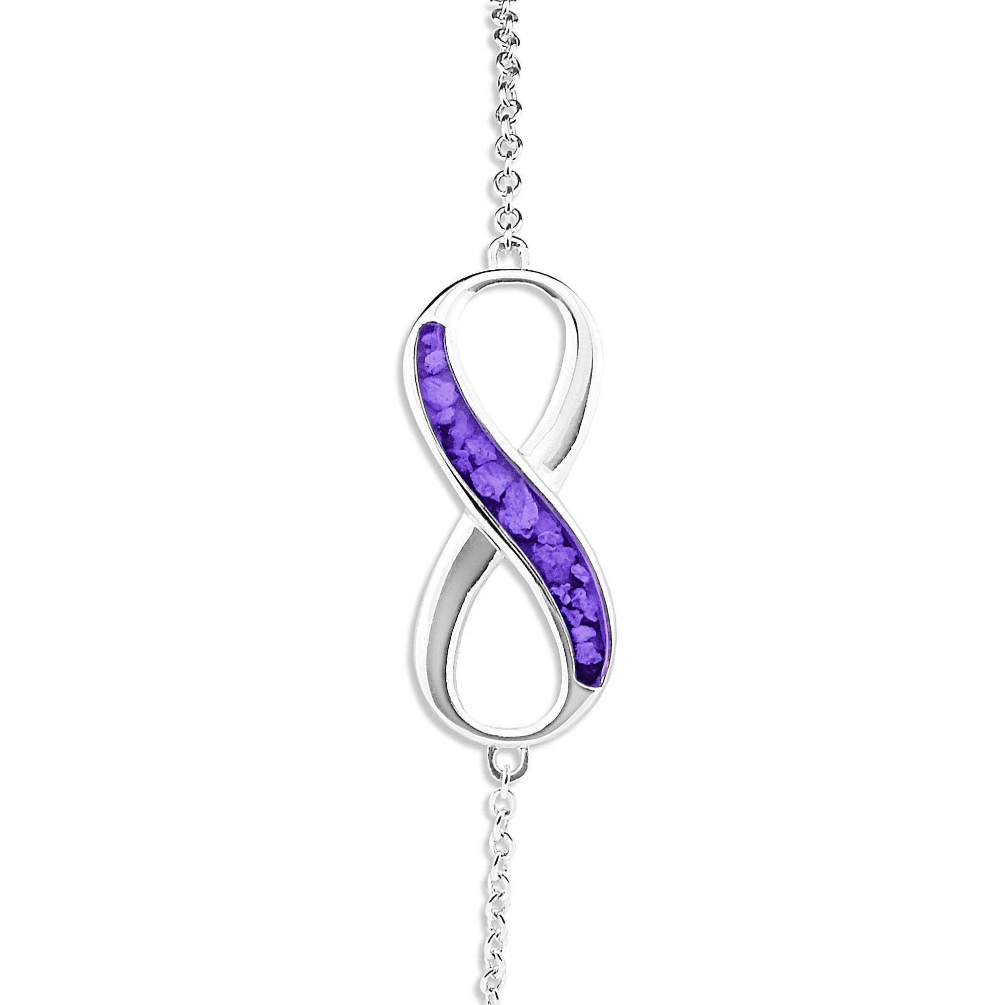 EverWith Ladies Infinity Memorial Ashes Bracelet - Sterling Silver - Purple