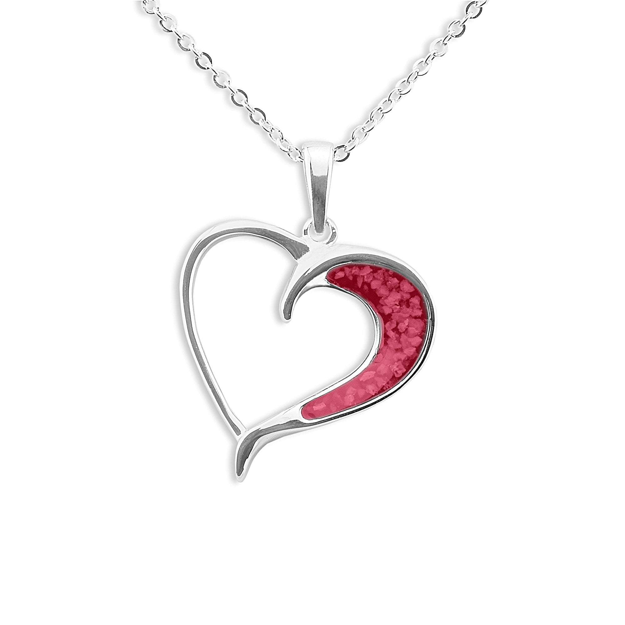 EverWith Ladies Embrace Memorial Ashes Pendant - Sterling Silver - Red